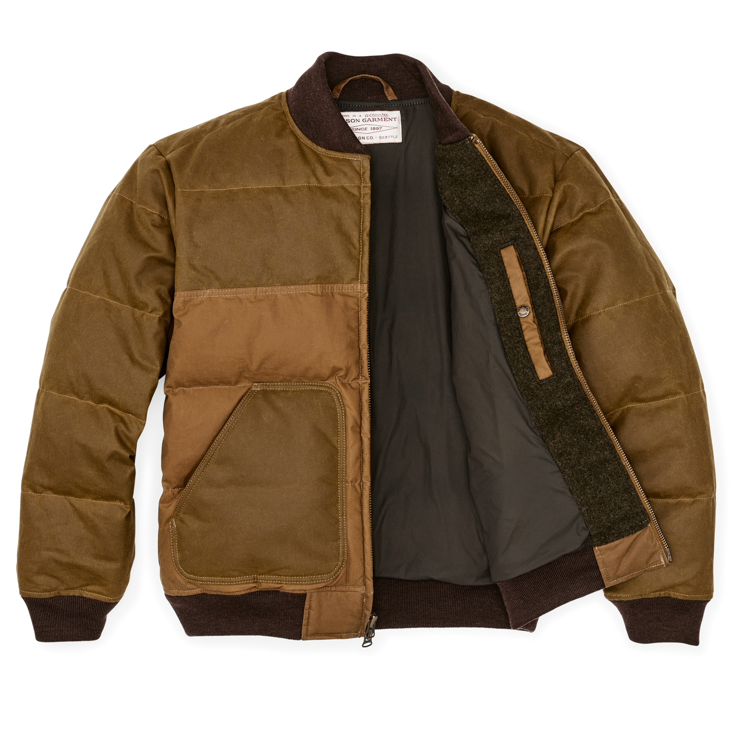 Alternate view of the Filson Down Bomber Jacket - Dark Tan