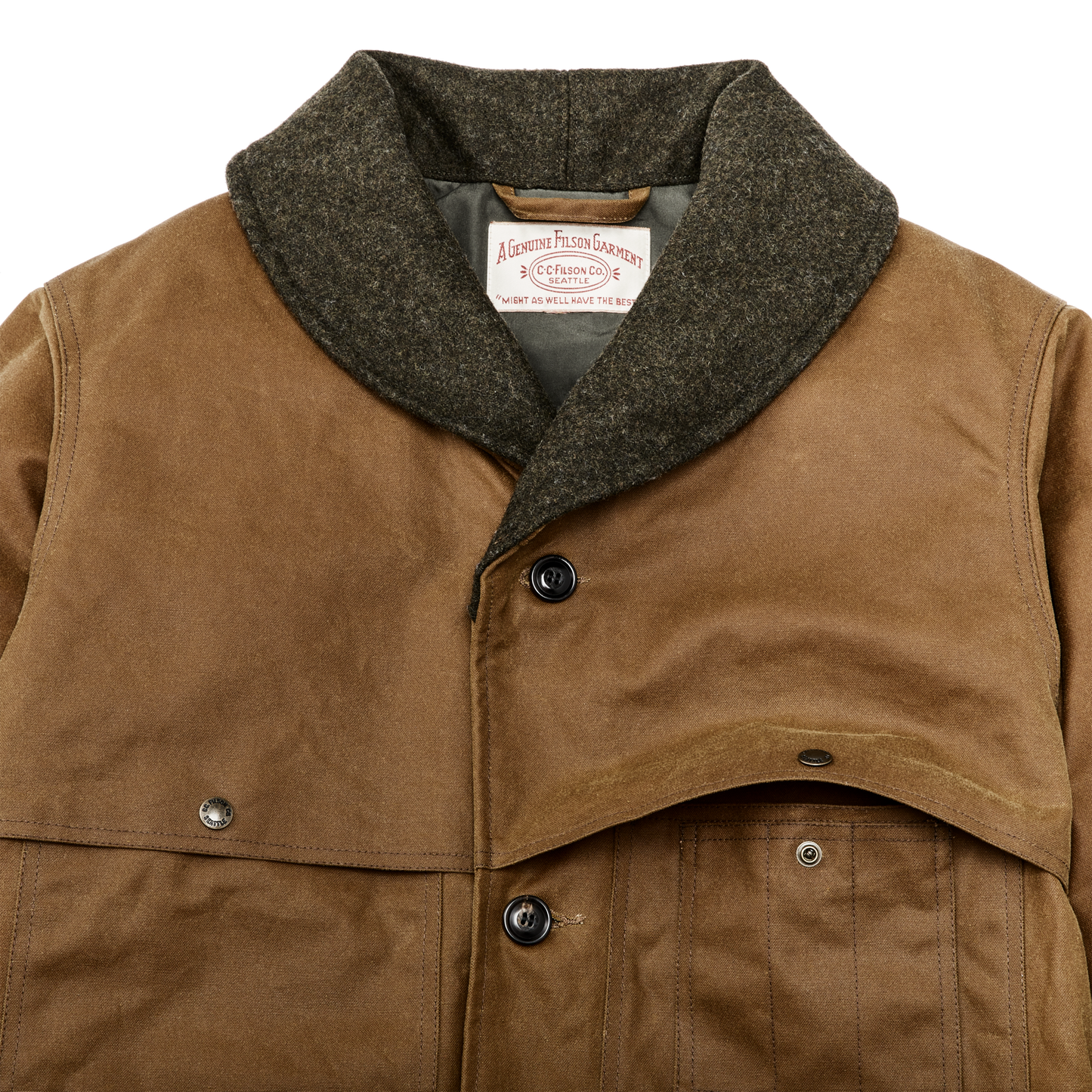 Alternate view of the Filson Tin Cloth Insulated Packer Coat - Dark Tan