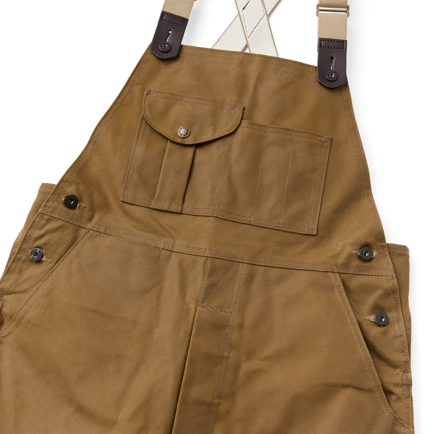 Alternate view of the Filson Oil Finish Double Tin Cloth Bibs - Dark Tan