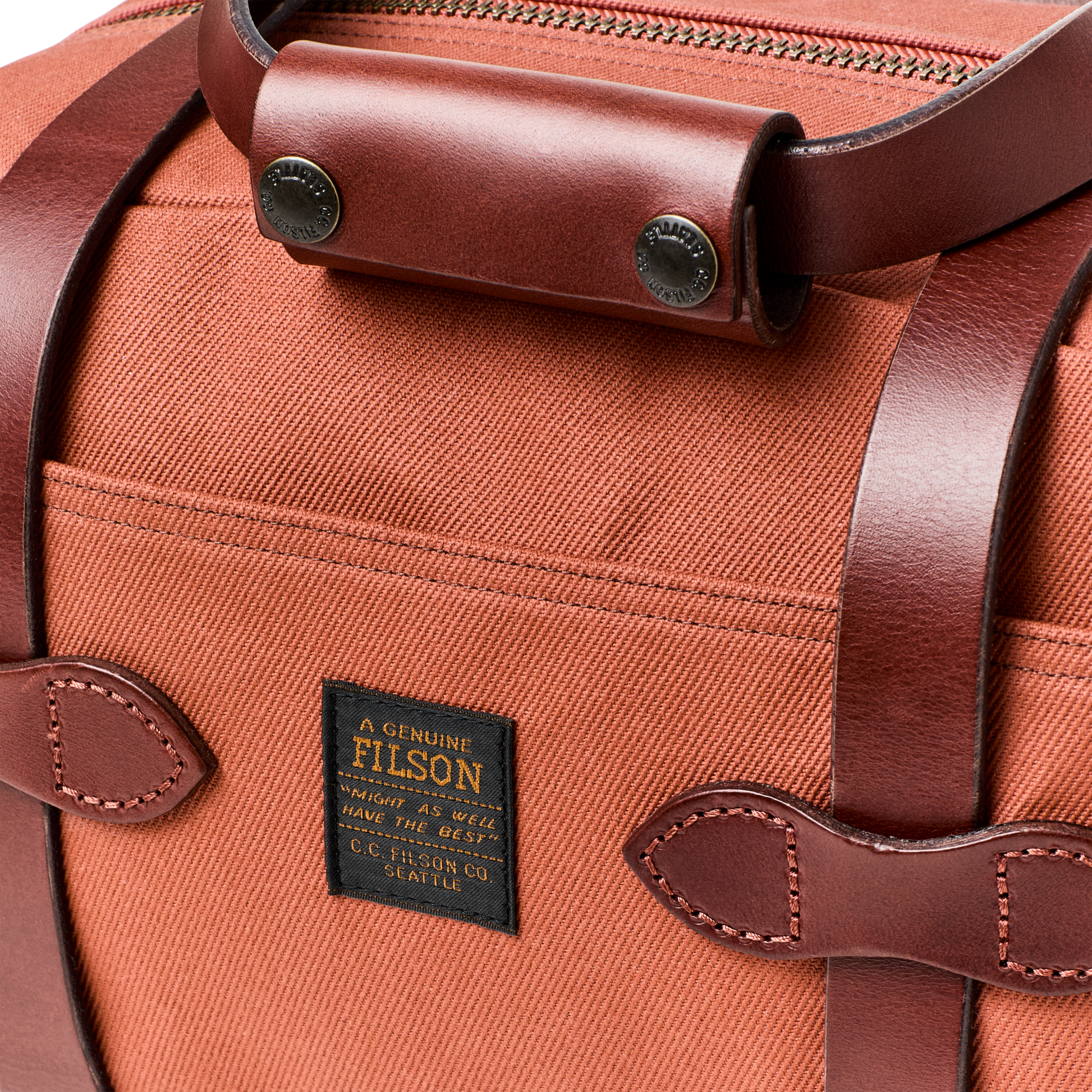 Alternate view of the Filson Rugged Twill Xs Compact Duffle Bag - Light Rust