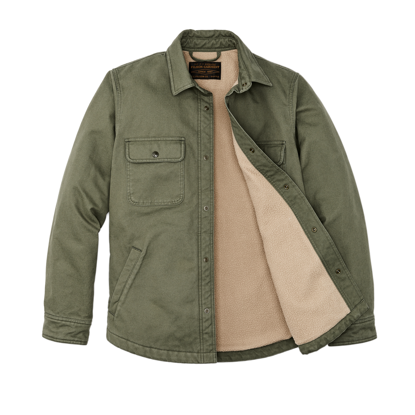 Alternate view of the Filson Fleece Lined Jac-shirt - Service Green