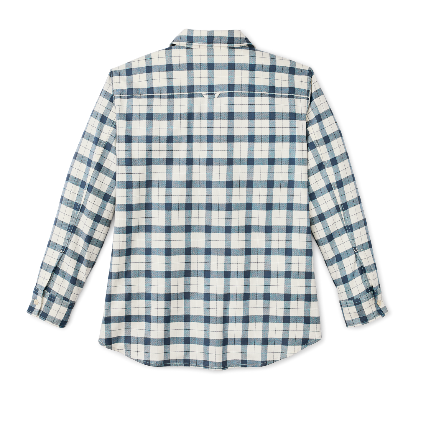 Alternate view of the Filson Women's Light Weight Alaskan Guide Shirt - Light Tan / Flag Blue Plaid