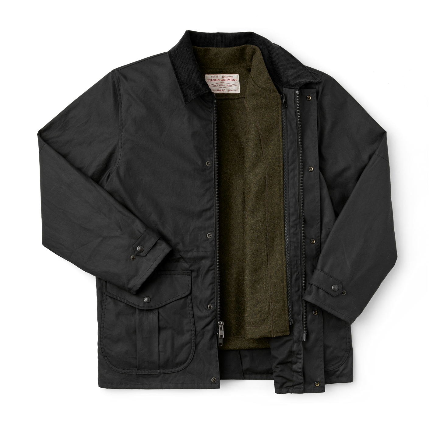 Alternate view of the Filson Mackinaw Wool Vest Liner - Forest Green