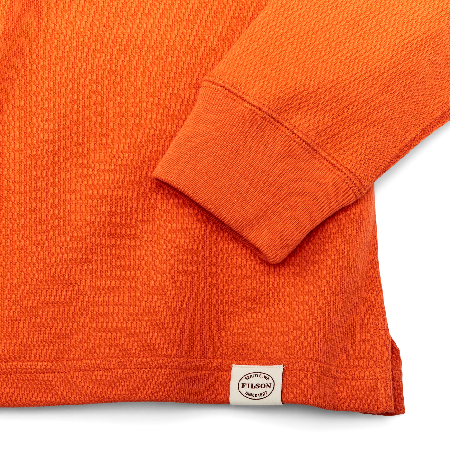 Alternate view of the Filson Waffle Knit Thermal Crewneck - Flame