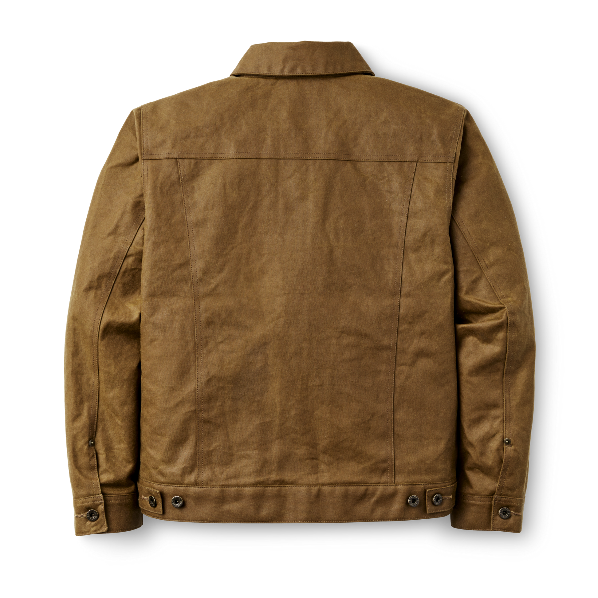 Alternate view of the Filson Tin Cloth Short Lined Cruiser Jacket - Dark Tan|Adjustable hem