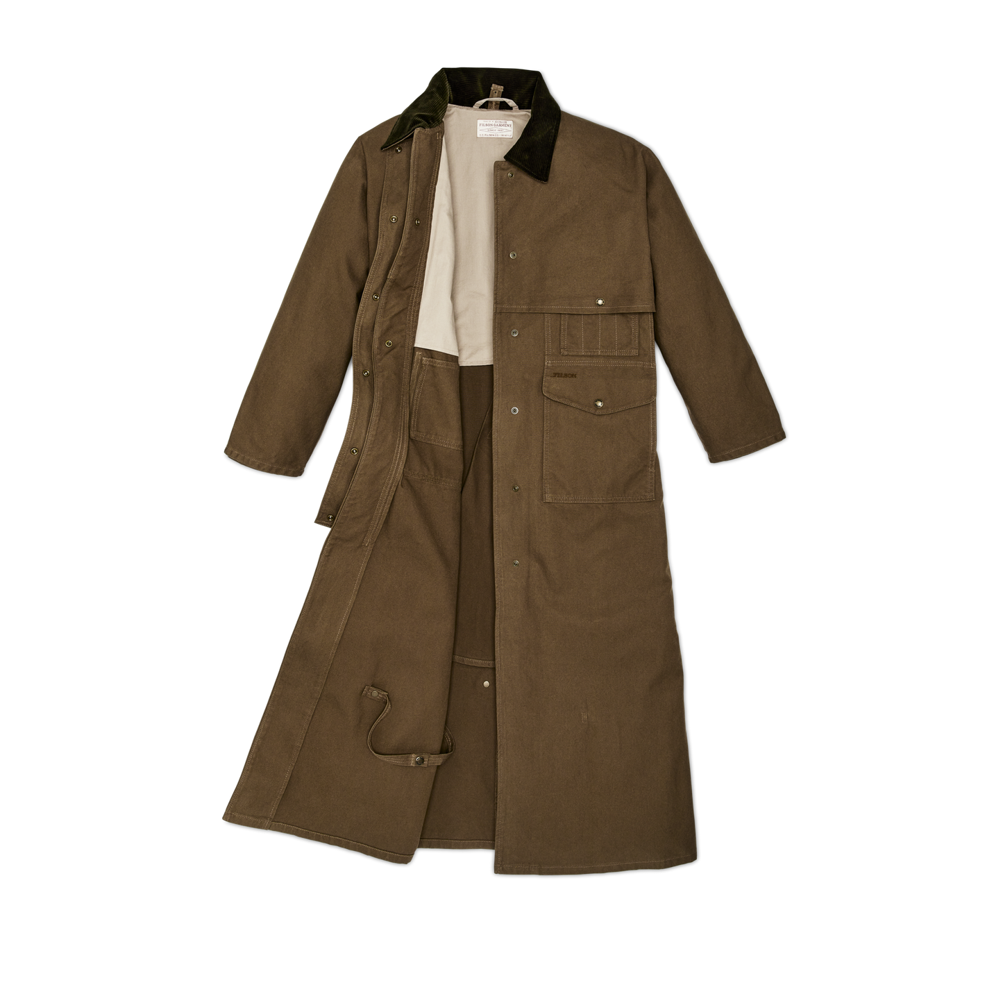 Alternate view of the Filson Women's Dry Tin Duster Coat - Marsh Olive