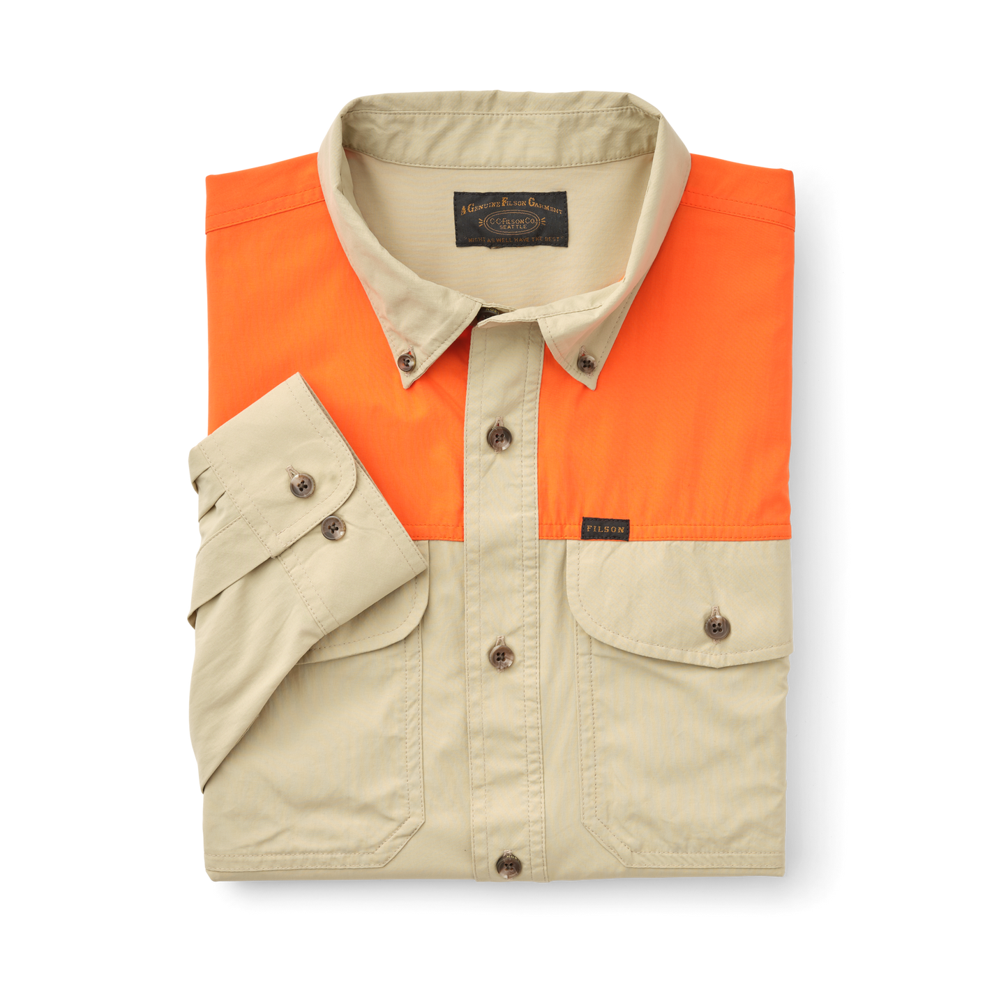 Alternate view of the Filson Sportsman's Shirt - Twill / Blaze Orange