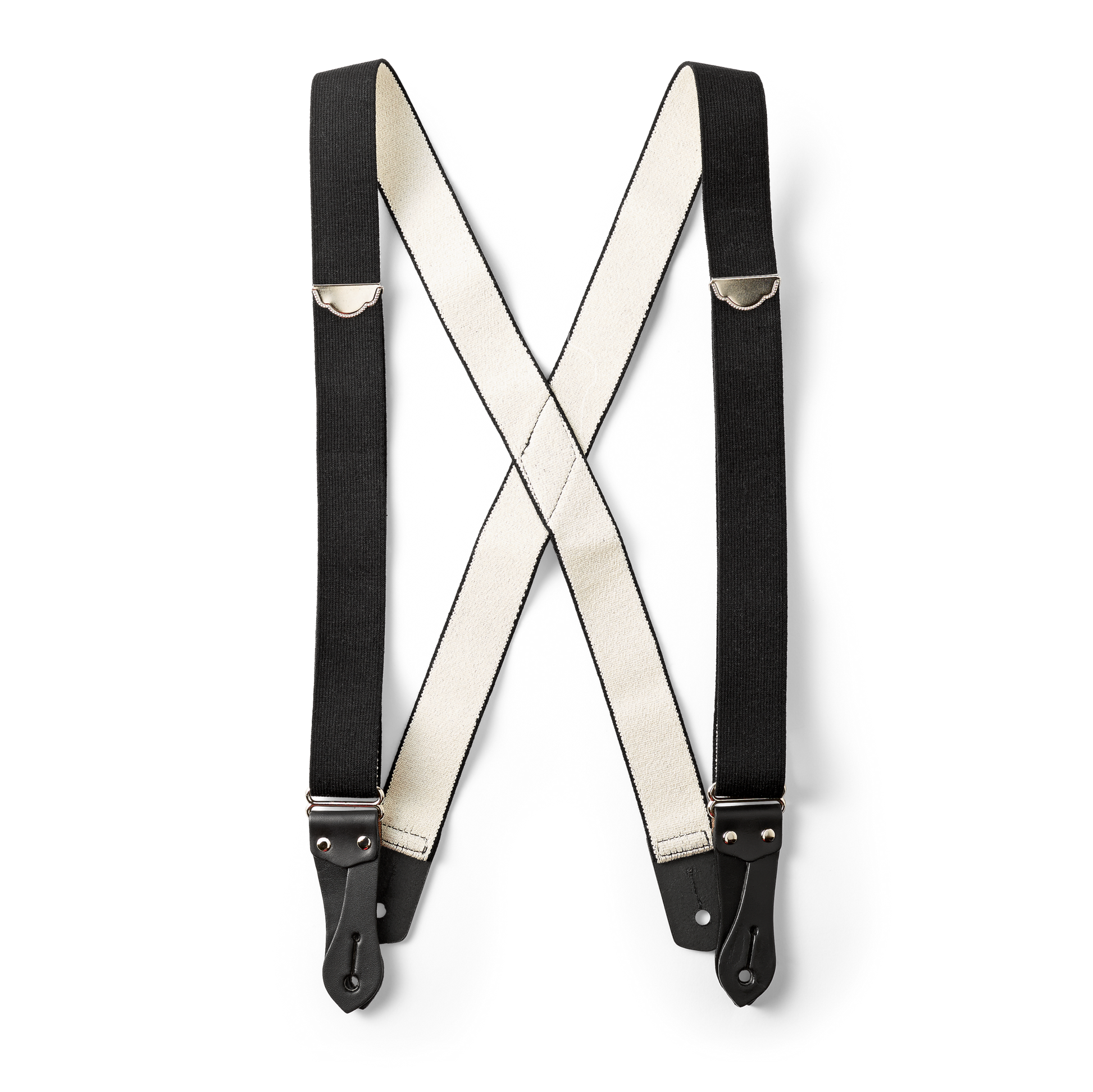 Front-facing image of the Filson Tab Suspenders - Black