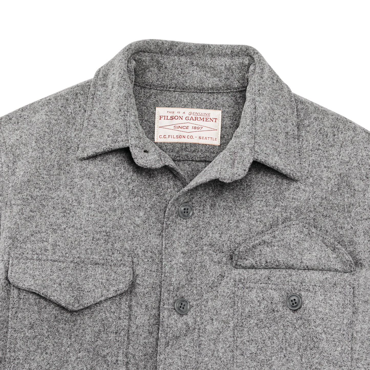 Alternate view of the Filson Wool Jac-shirt - Light Heather Gray