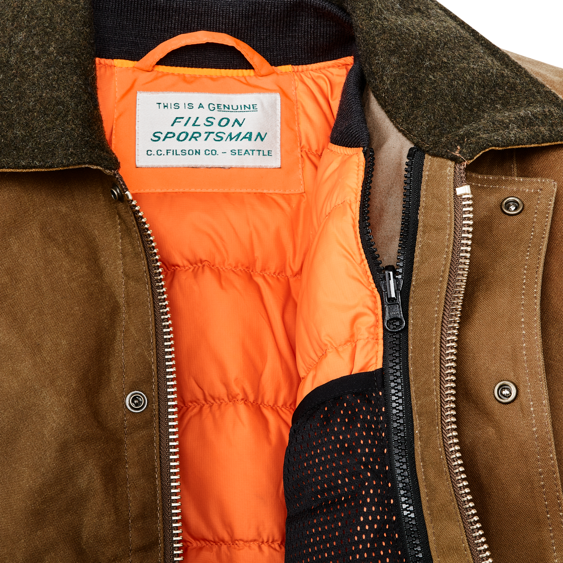 Alternate view of the Filson Down Liner Jacket - Blaze Orange