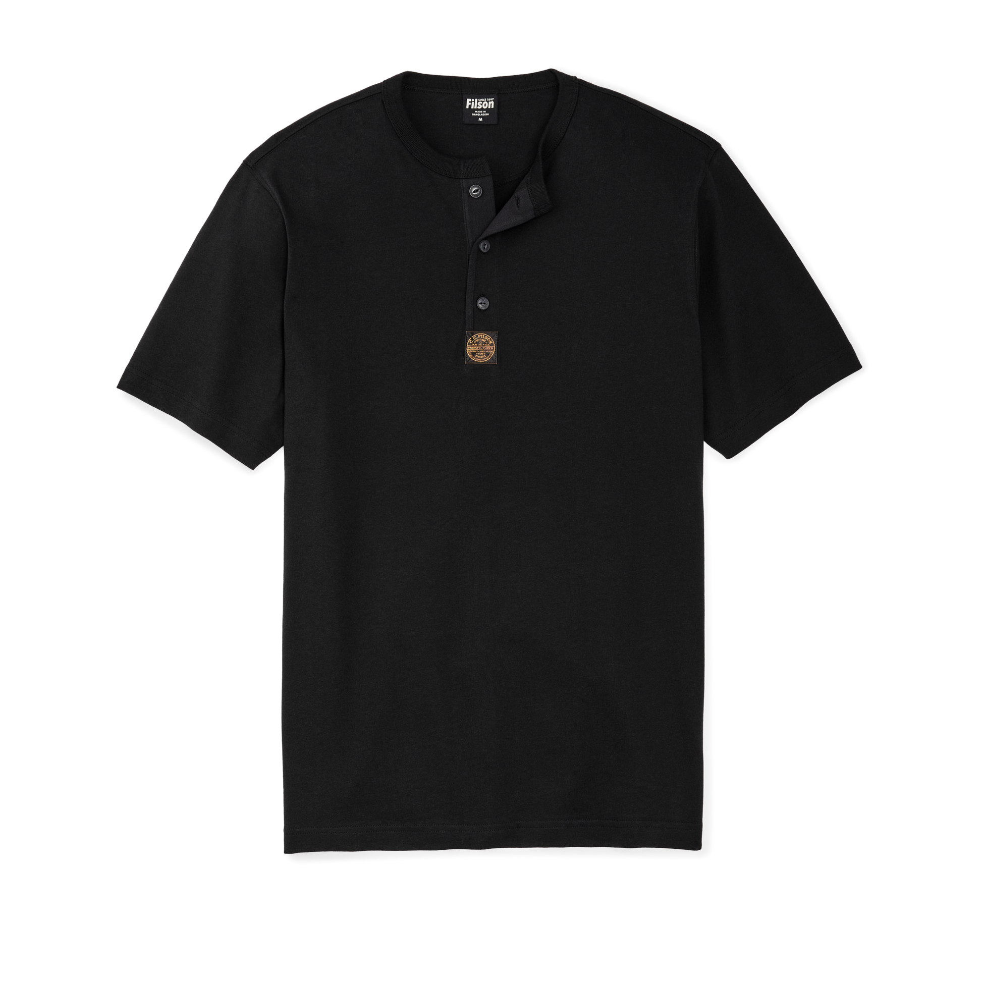 Front-facing image of the Filson Frontier Henley T-shirt - Black