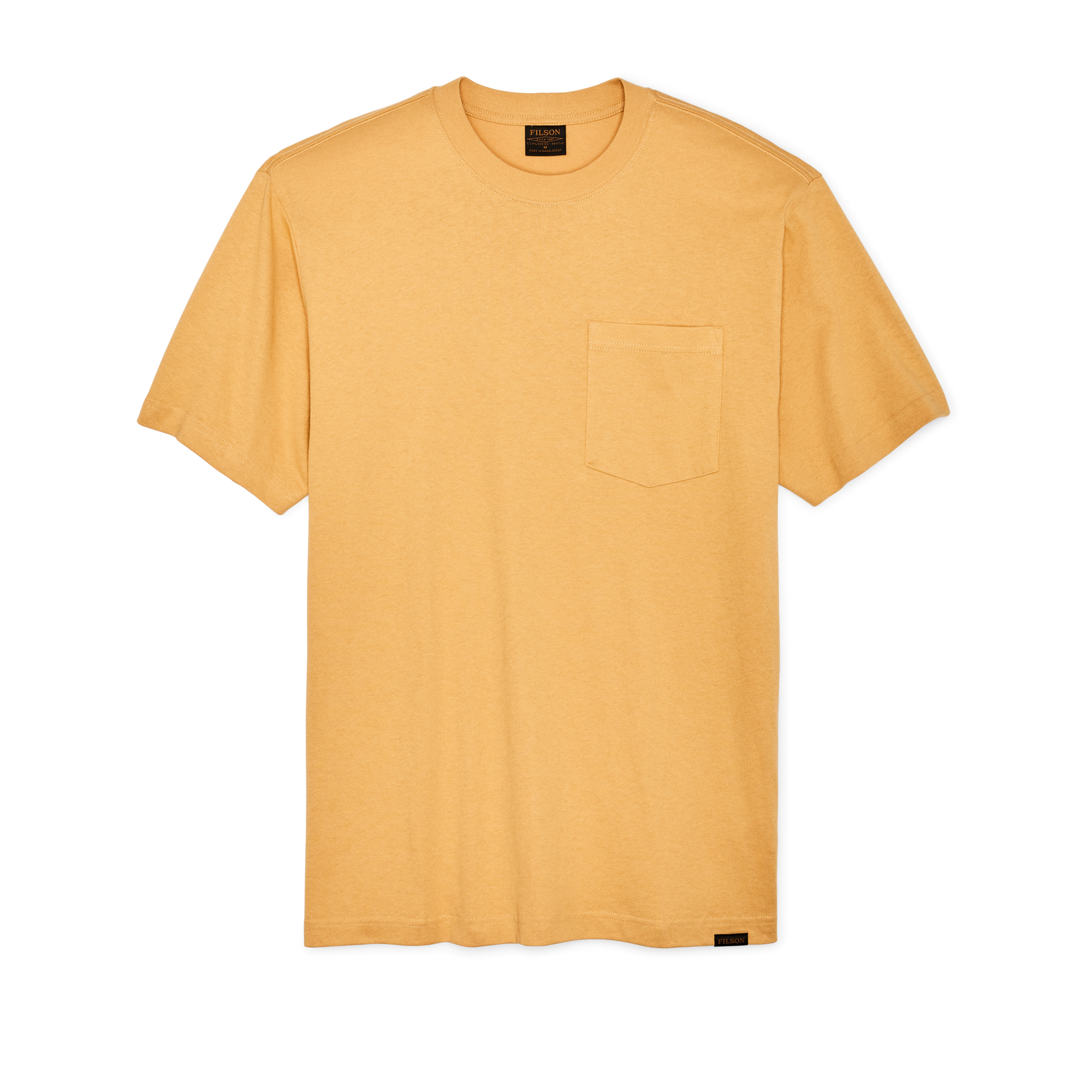 Front-facing image of the Filson Frontier Pocket T-shirt - Dun Yellow