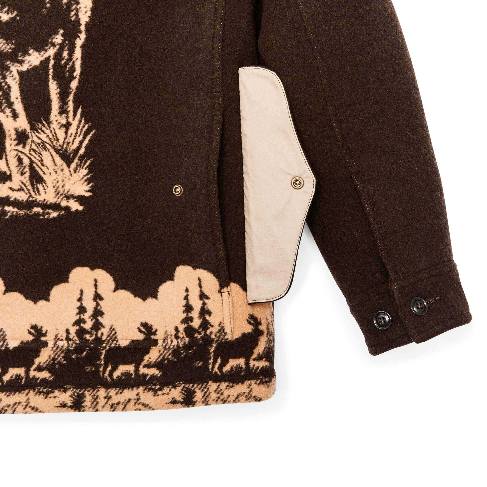 Alternate view of the Filson Women's Jacquard Wool Cruiser Jacket - Brown / Khaki Moose