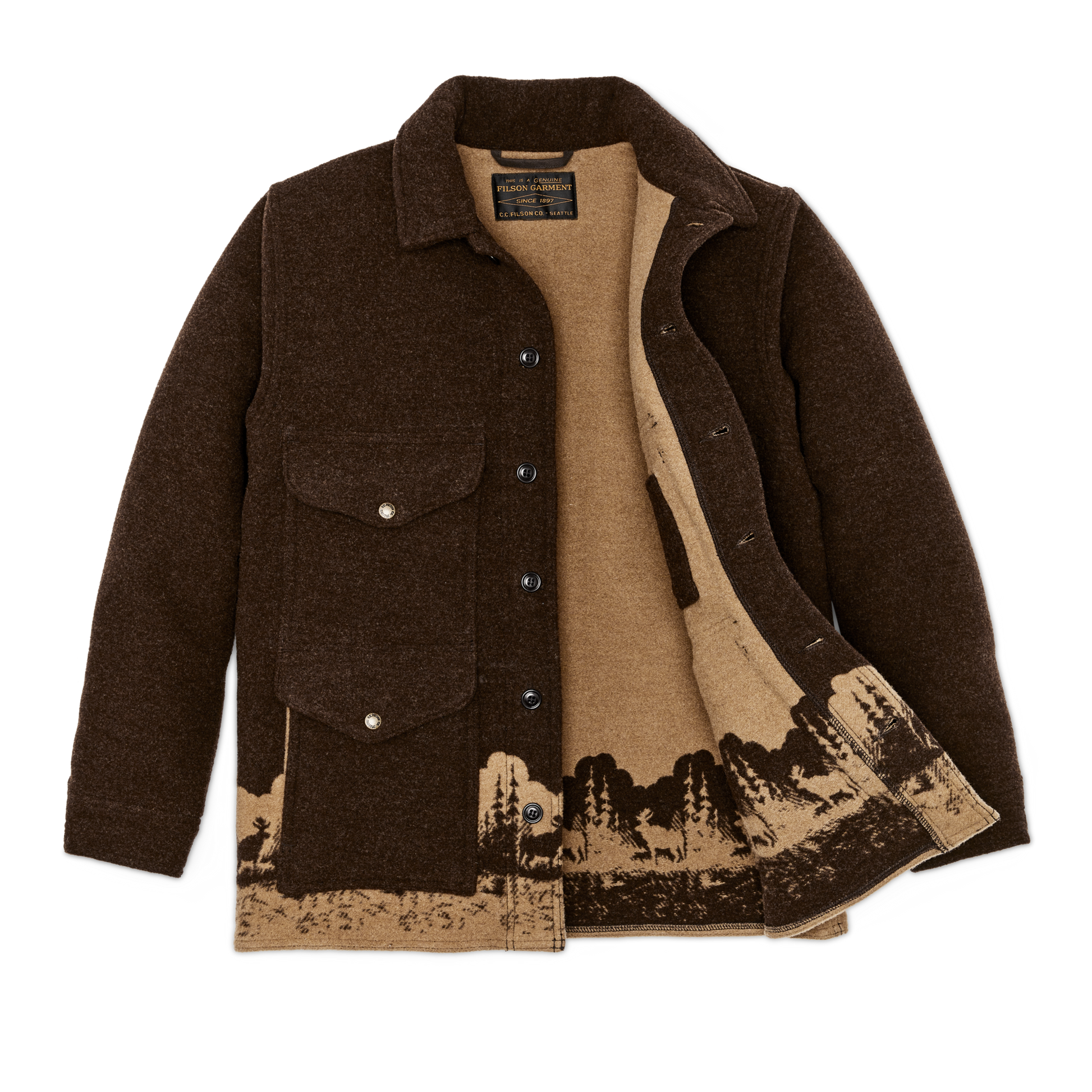 Alternate view of the Filson Jacquard Wool Cruiser - Brown / Khaki Moose