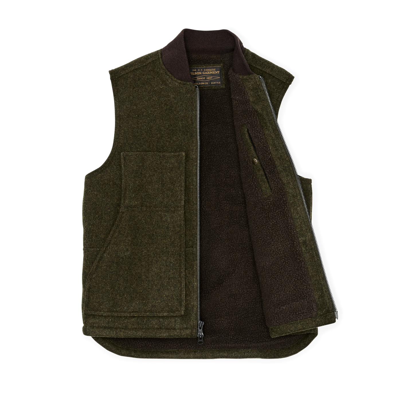 Alternate view of the Filson Lined Mackinaw Wool Work Vest - Forest Green