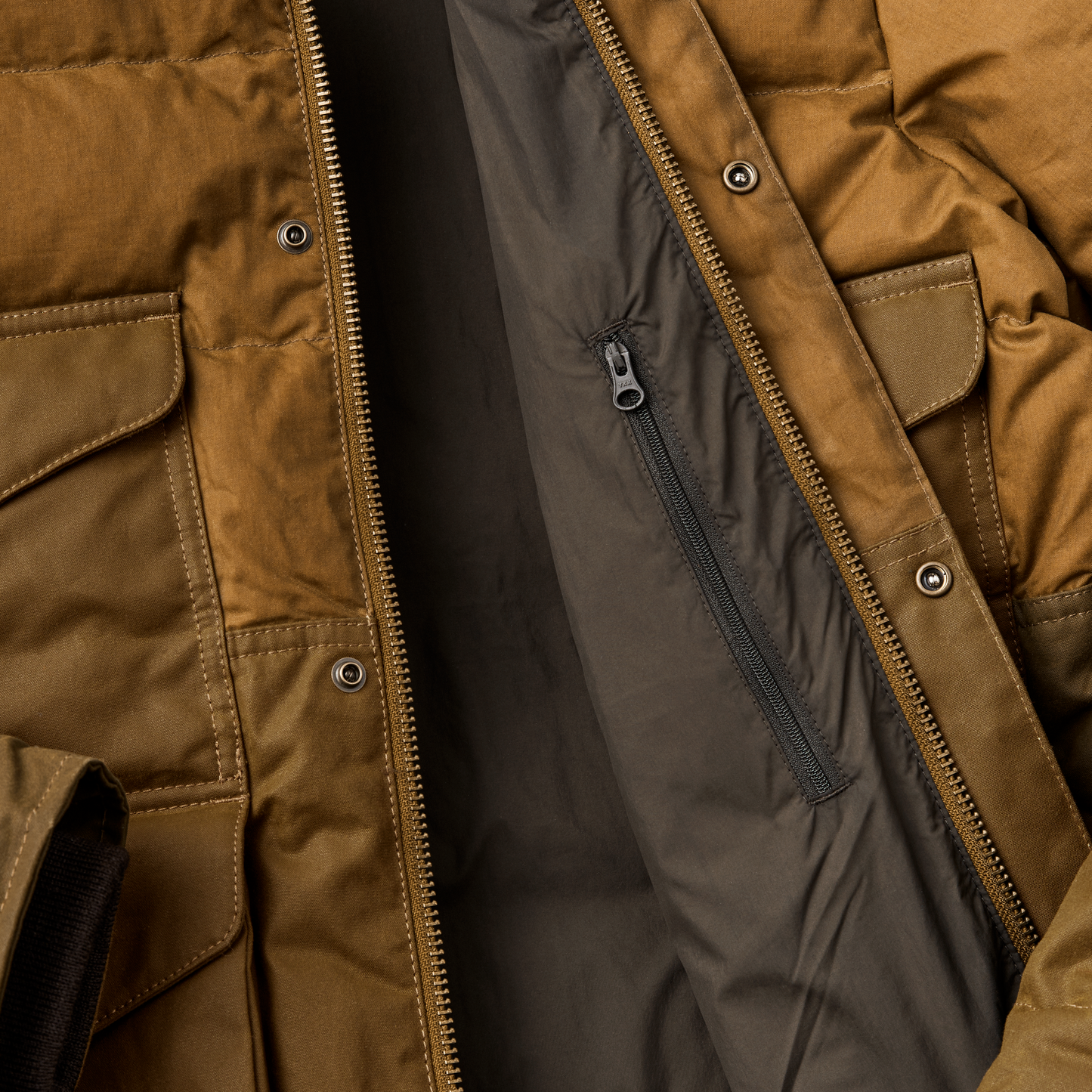 Alternate view of the Filson Down Cruiser Jacket - Dark Tan