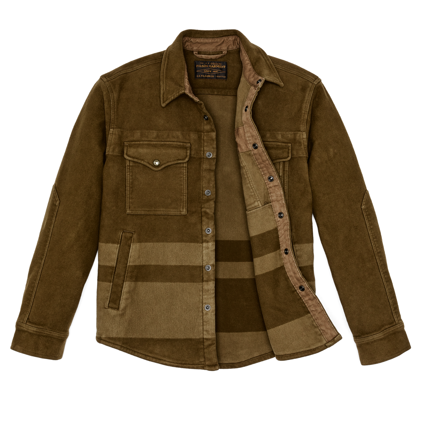 Alternate view of the Filson Beartooth Jac-shirt - Marsh Olive Blanket Stripe