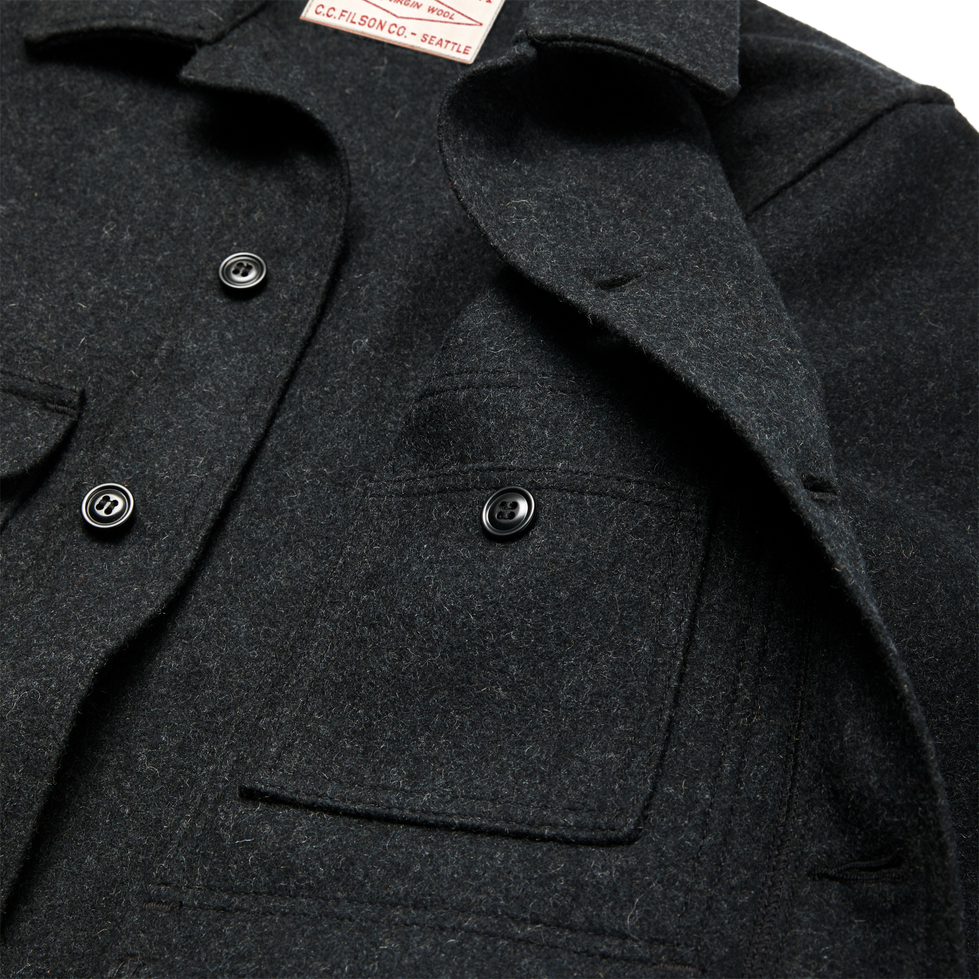 Alternate view of the Filson Mackinaw Wool Cruiser Jacket - Charcoal