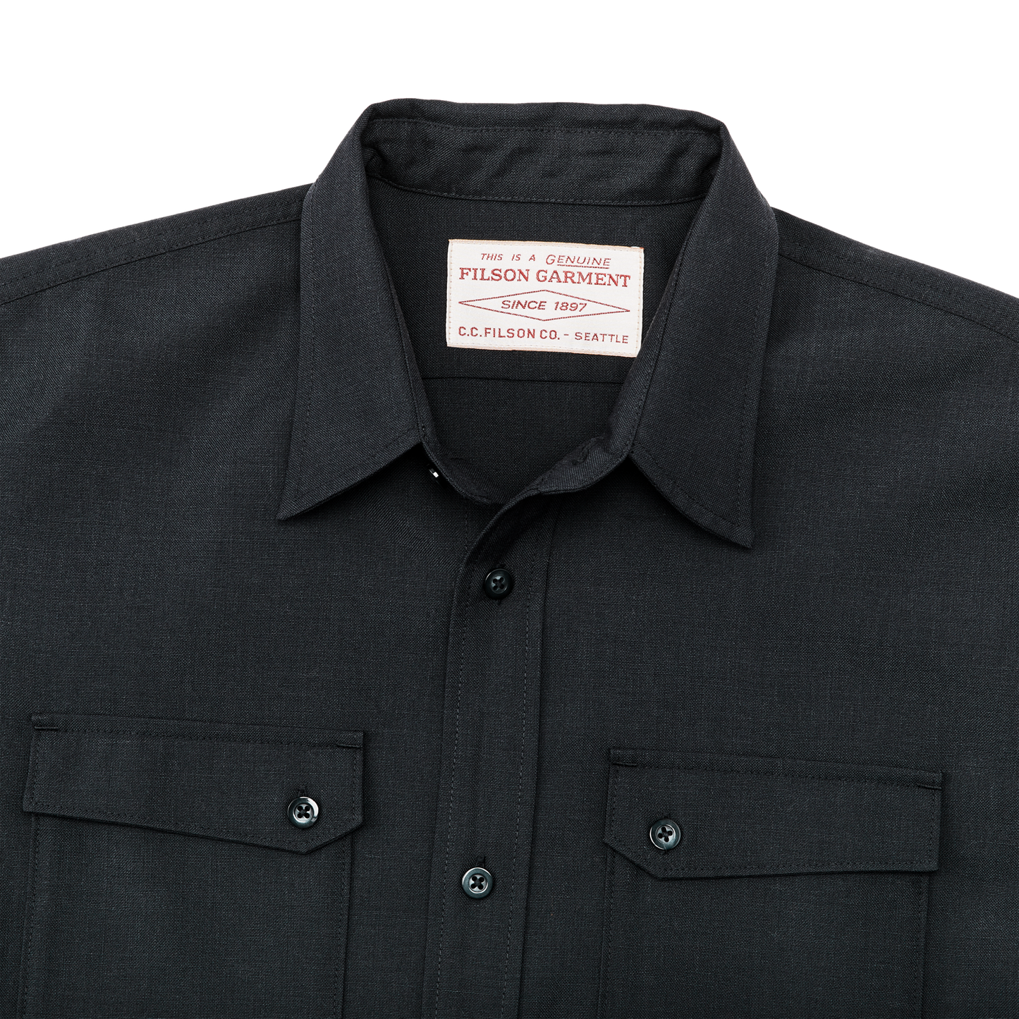 Alternate view of the Filson Worsted Wool Guide Shirt - Blue Graphite