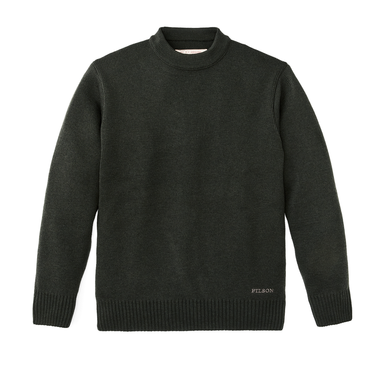 Front-facing image of the Filson Crewneck Guide Sweater - Dark Timber