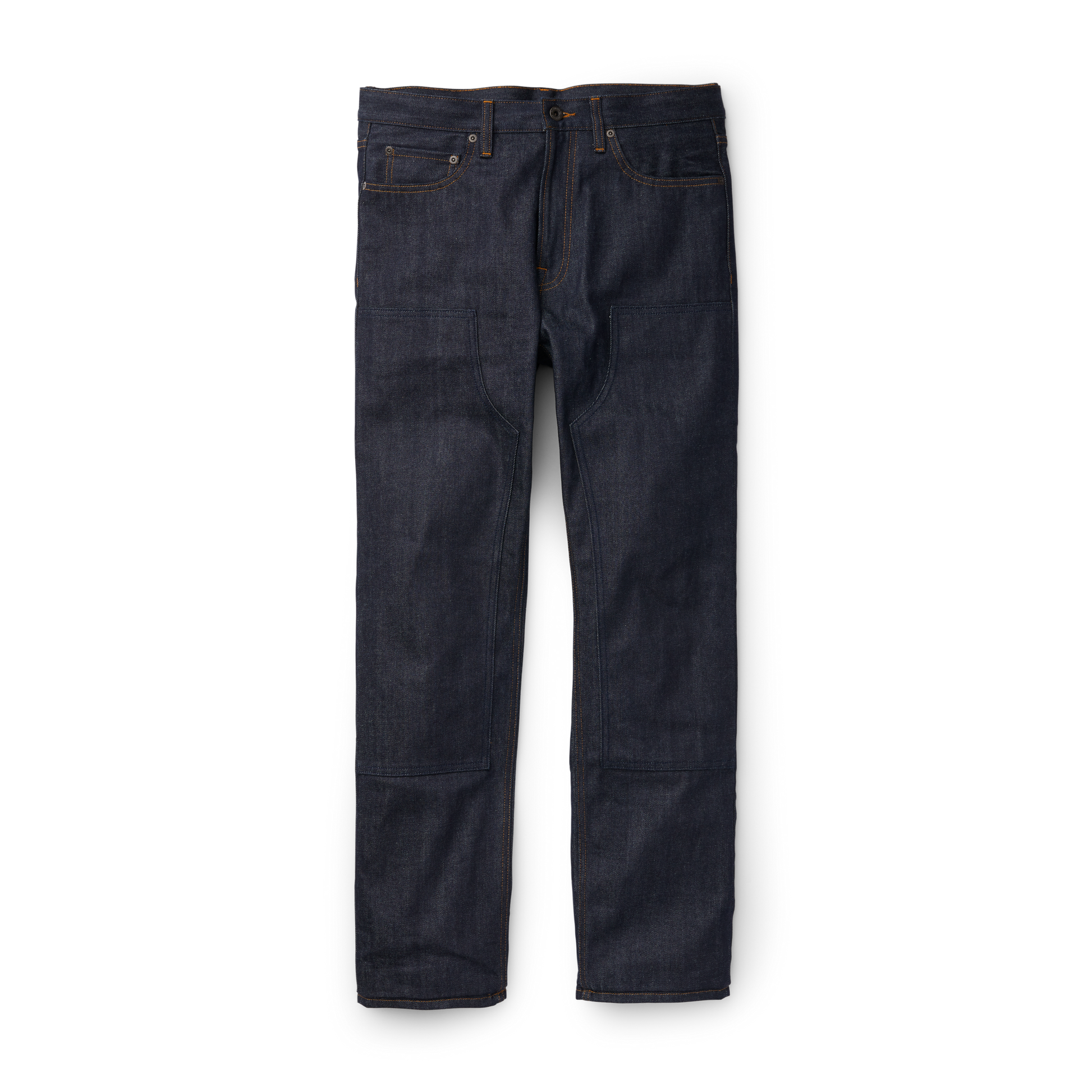 Front-facing image of the Filson Bullbuck Double-front Jeans - Raw Indigo