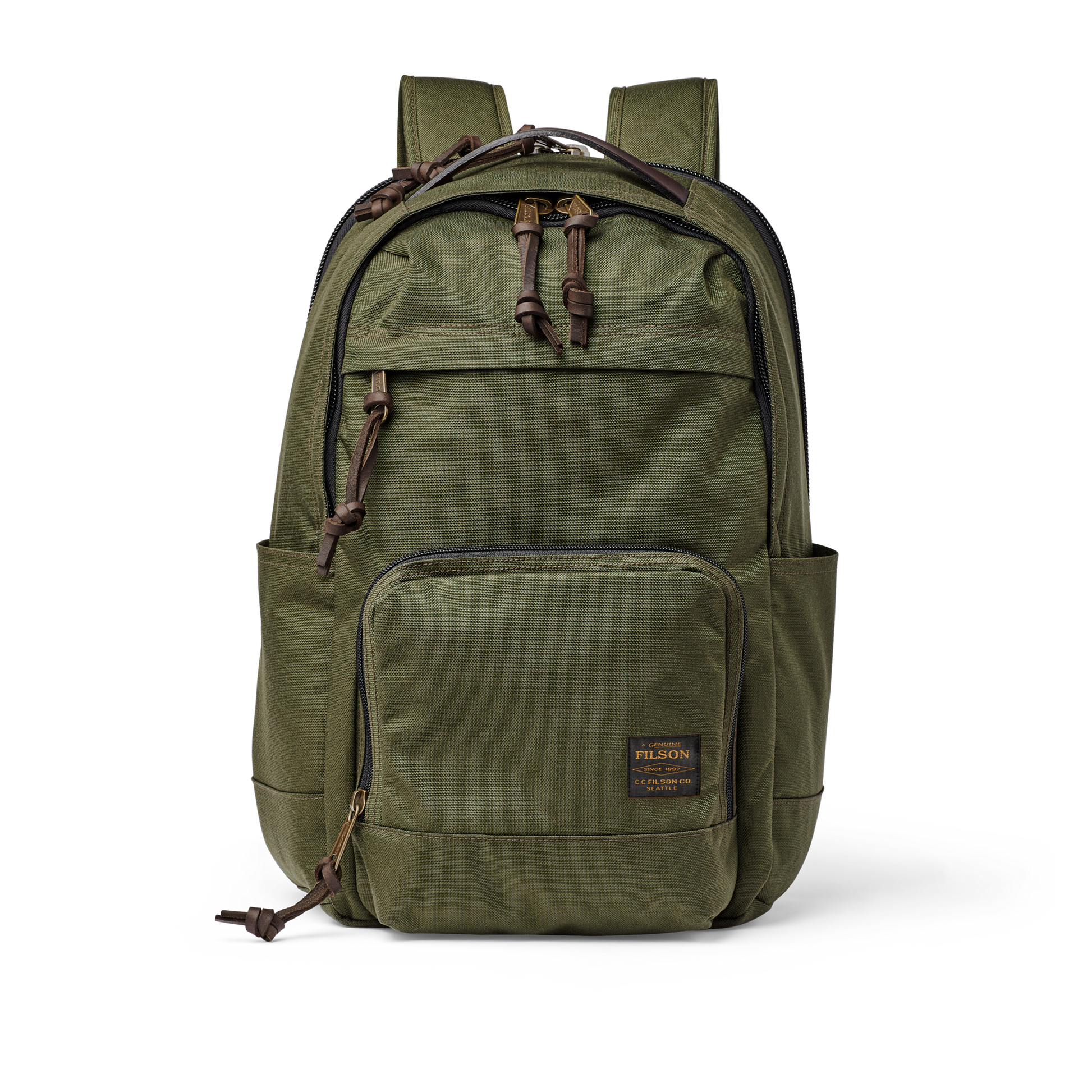 Front-facing image of the Filson Dryden Backpack - Otter Green