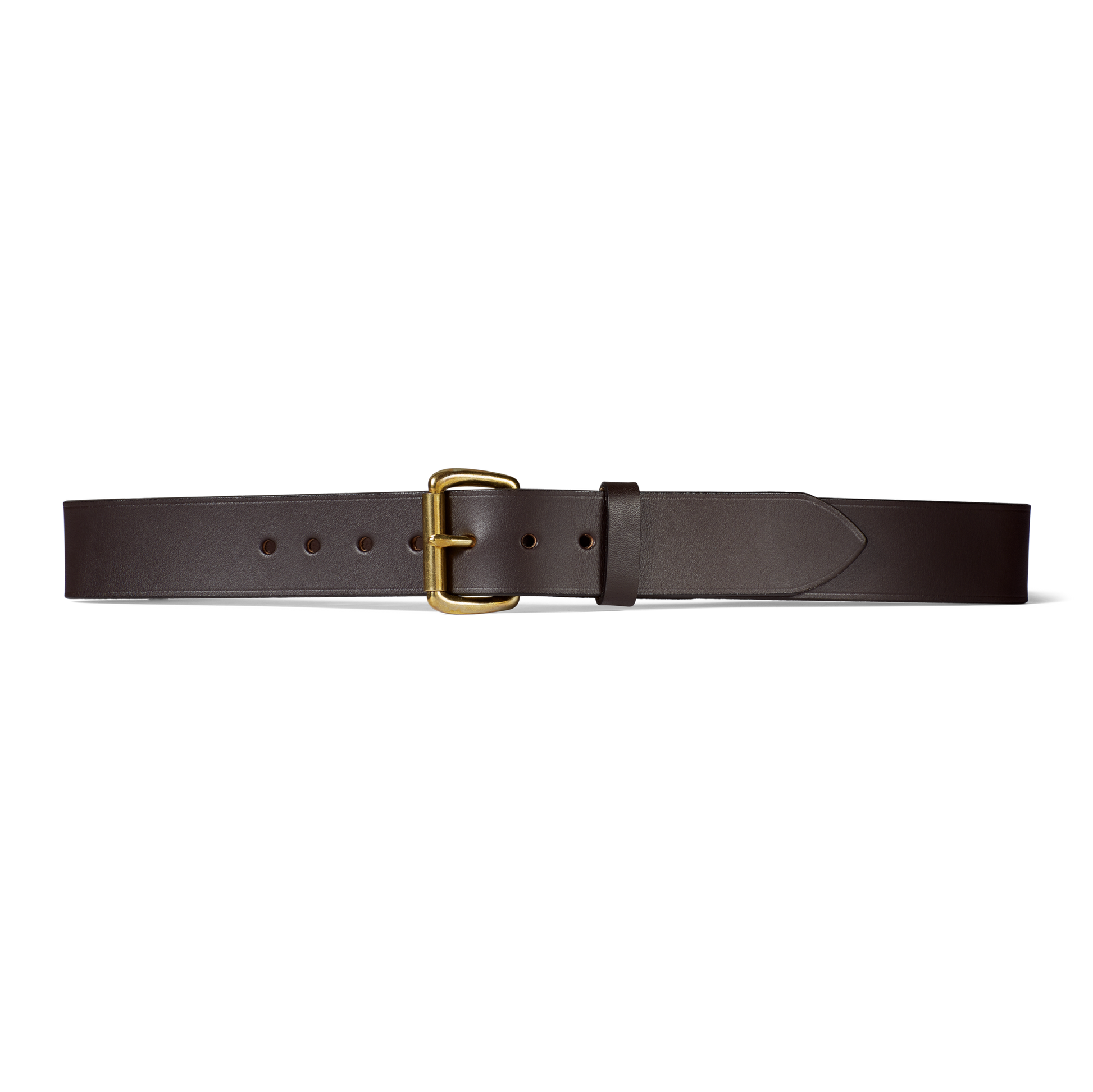 Front-facing image of the Filson 1 1/2" Bridle Leather Belt - Brown Leather