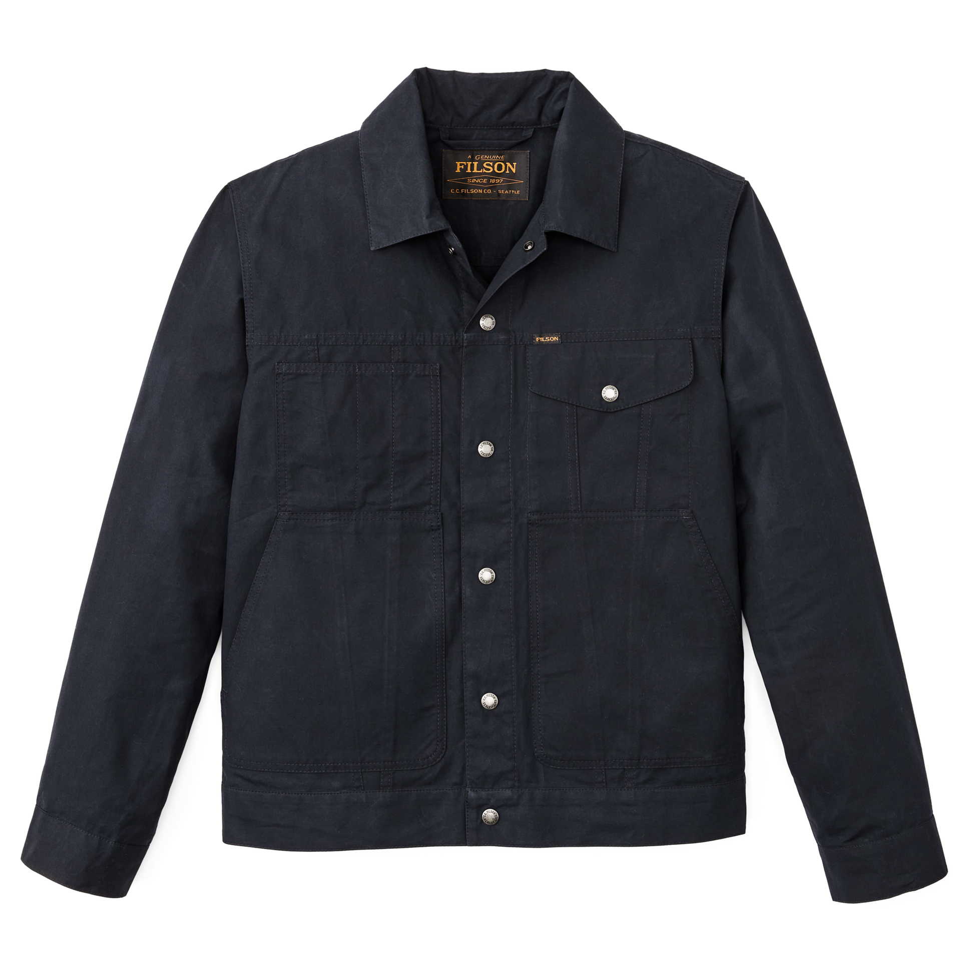 Front-facing image of the Filson Ranger Short Cruiser Jacket - Navy