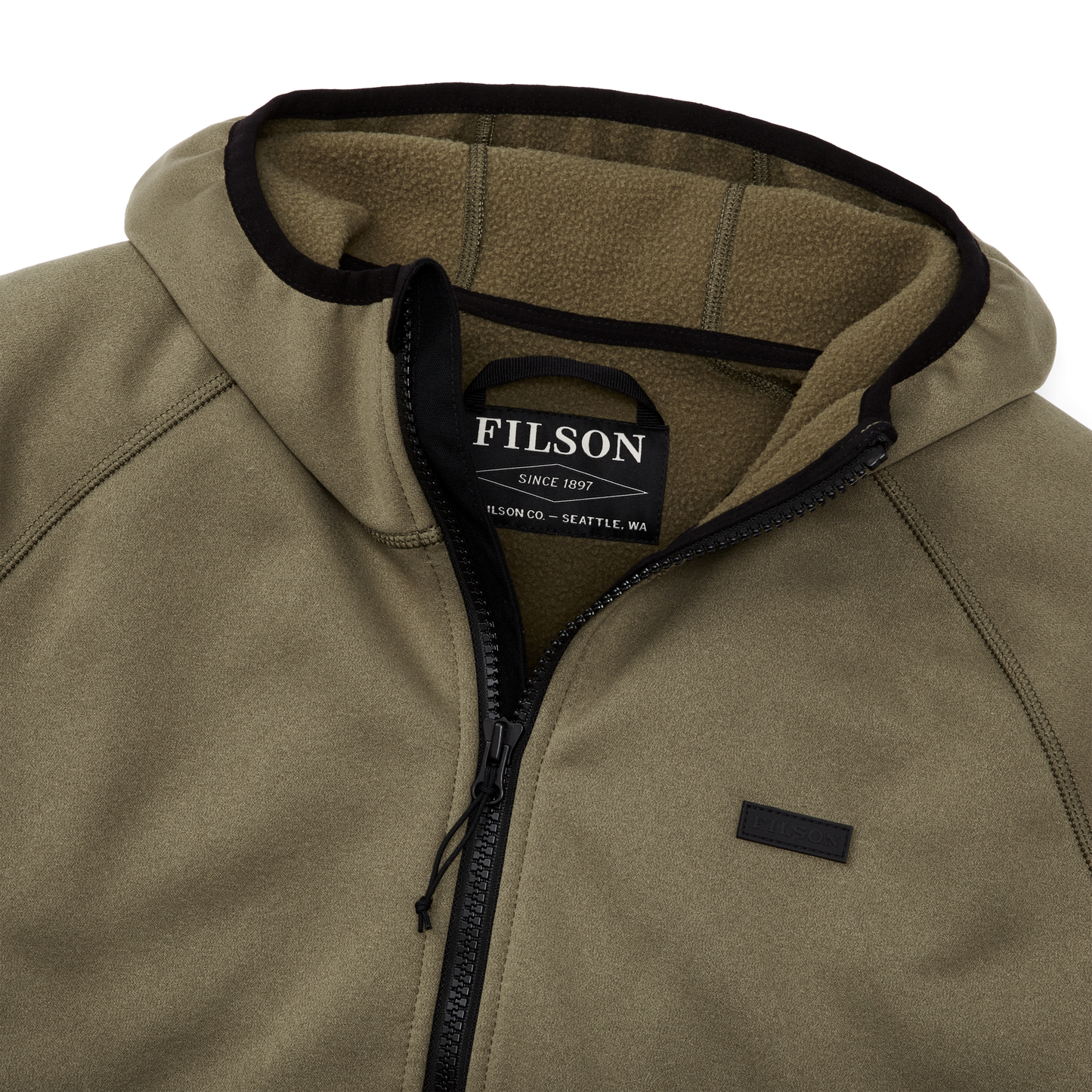 Alternate view of the Filson Granite Spire Fleece Pullover  - Field Olive