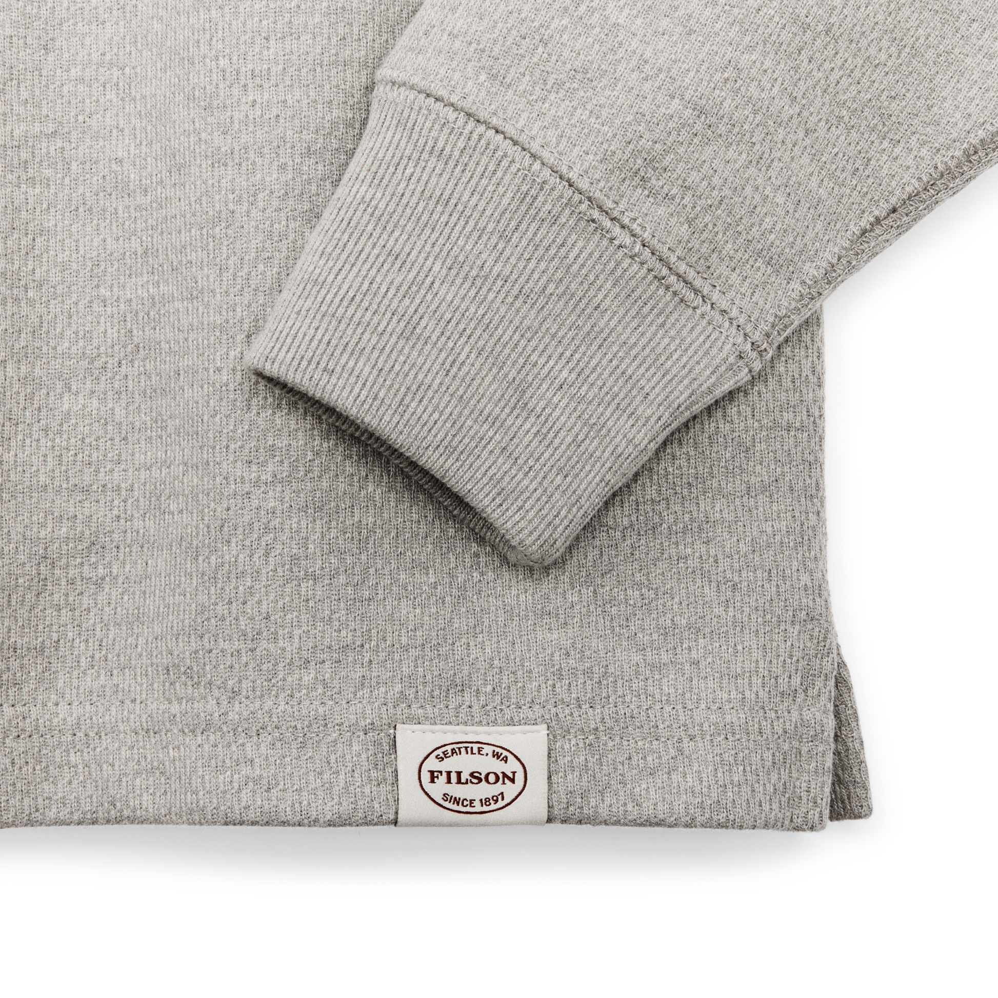 Alternate view of the Filson Waffle Knit Thermal Crewneck - Light Heather Gray