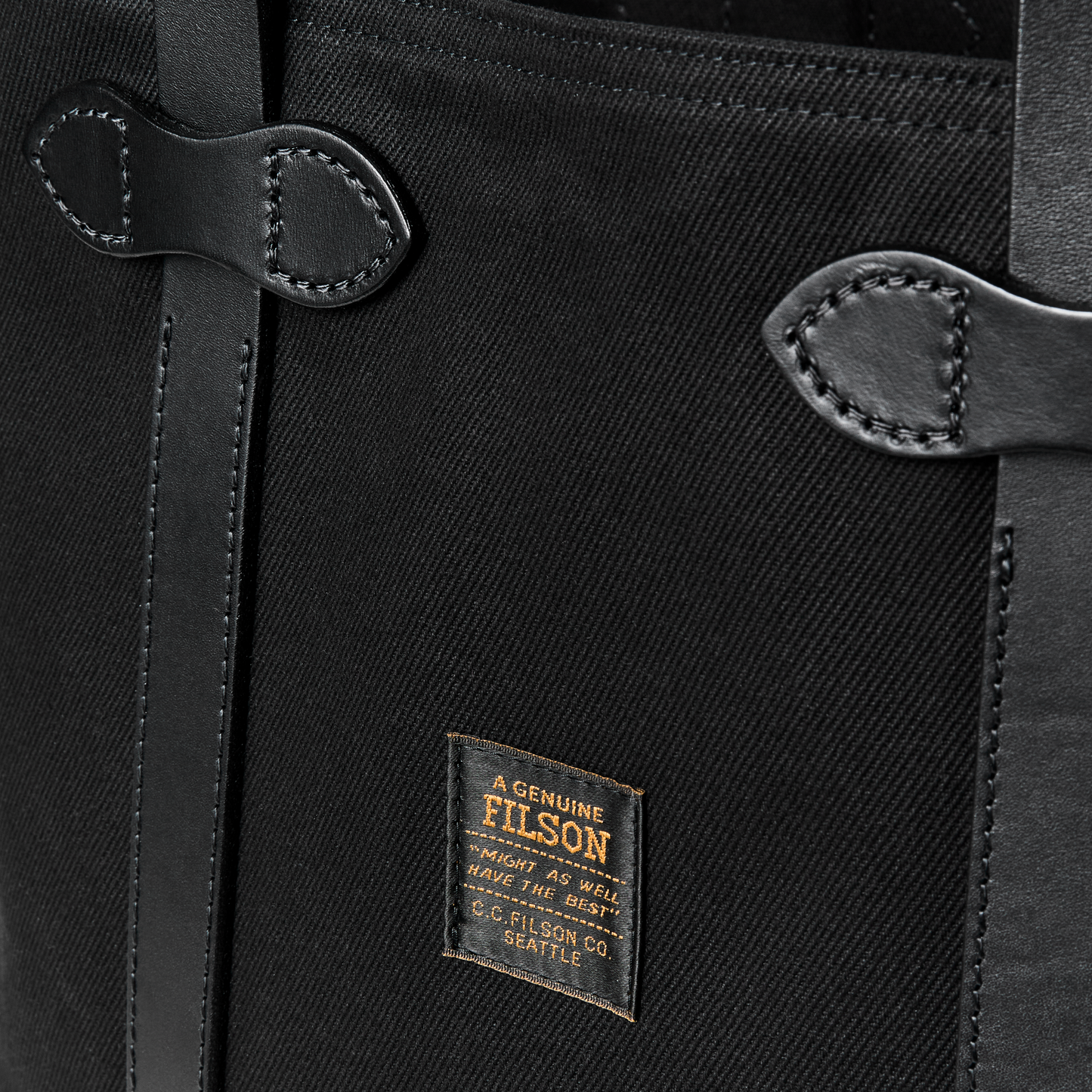 Alternate view of the Filson Rugged Twill Large Open Tote Bag - Black