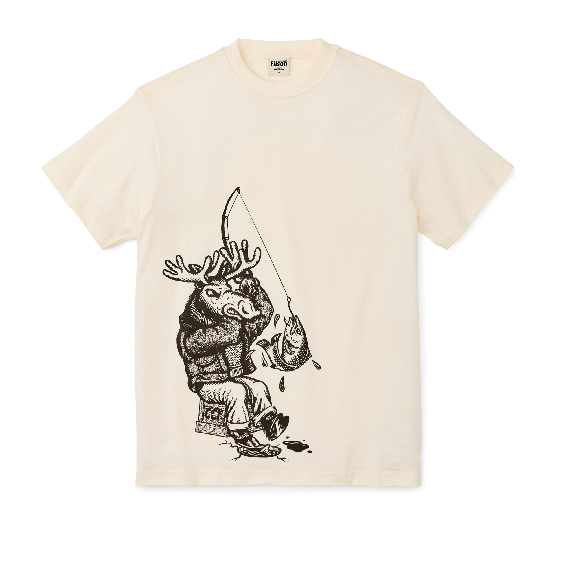 Front-facing image of the Filson Kyler Martz Graphic T-shirt - White / Moose