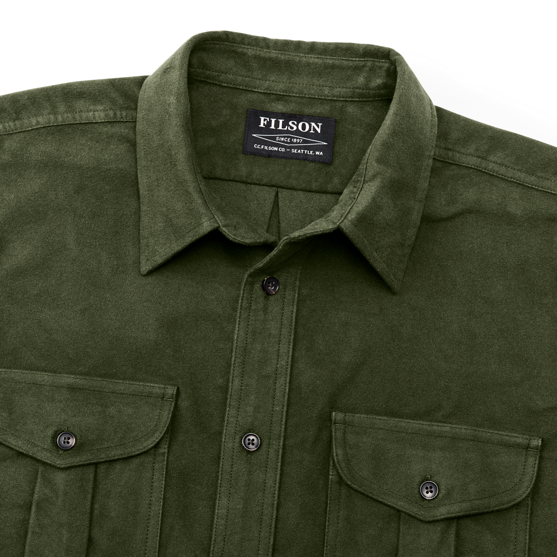 Alternate view of the Filson Moleskin Seattle Shirt - Dark Olive