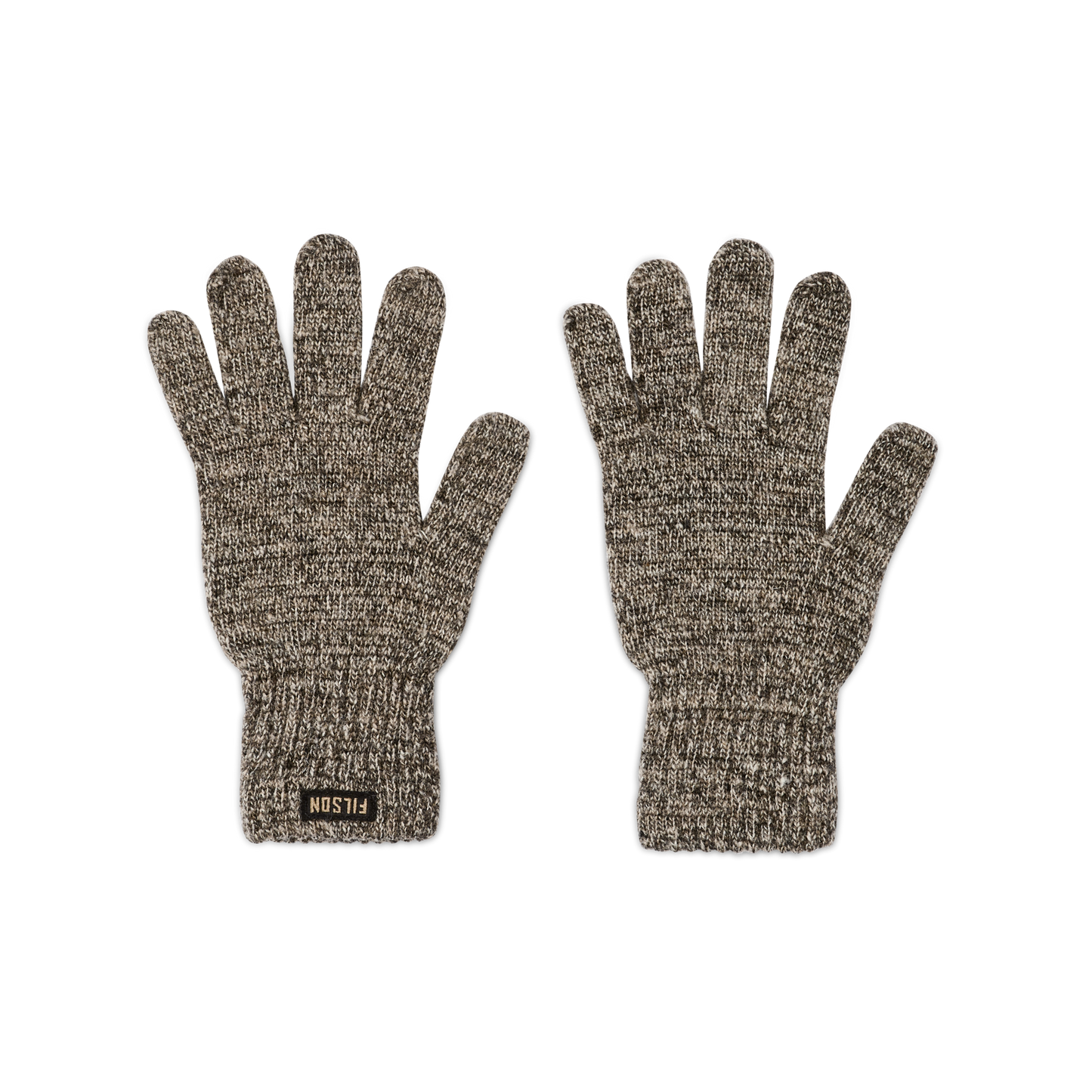 Front-facing image of the Filson Full Finger Knit Gloves  - Root Heather