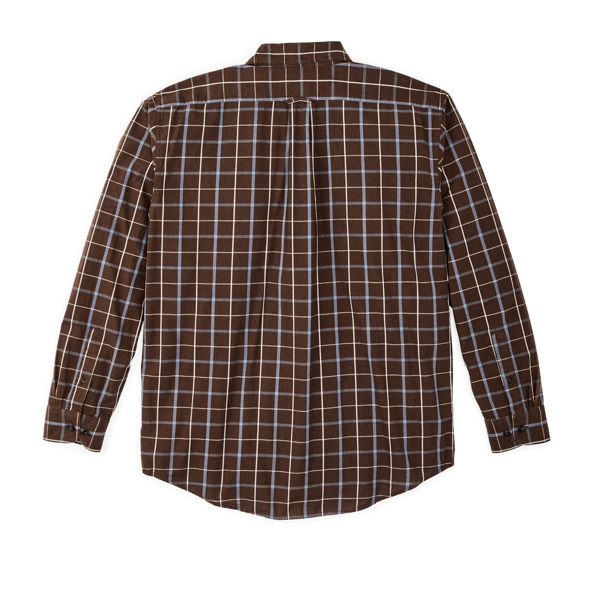 Alternate view of the Filson Filson's Washed Feather Cloth Shirt - Brown / Blue / White Tattersall