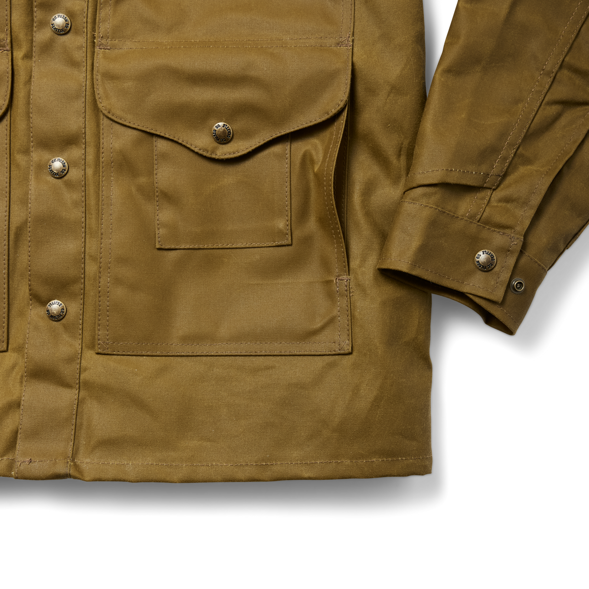 Alternate view of the Filson Lined Tin Cloth Cruiser Jacket - Dark Tan