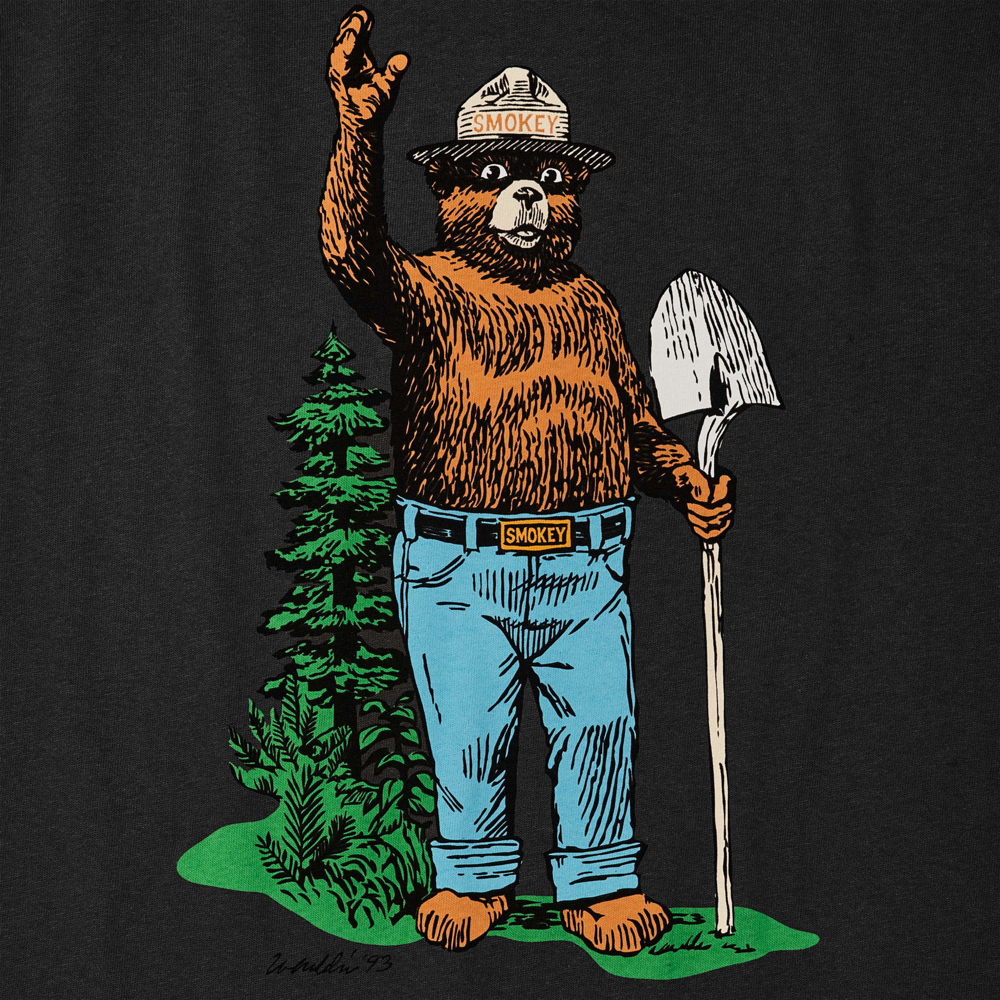 Alternate view of the Filson Smokey Bear Frontier Graphic T-shirt - Faded Black / Smokey