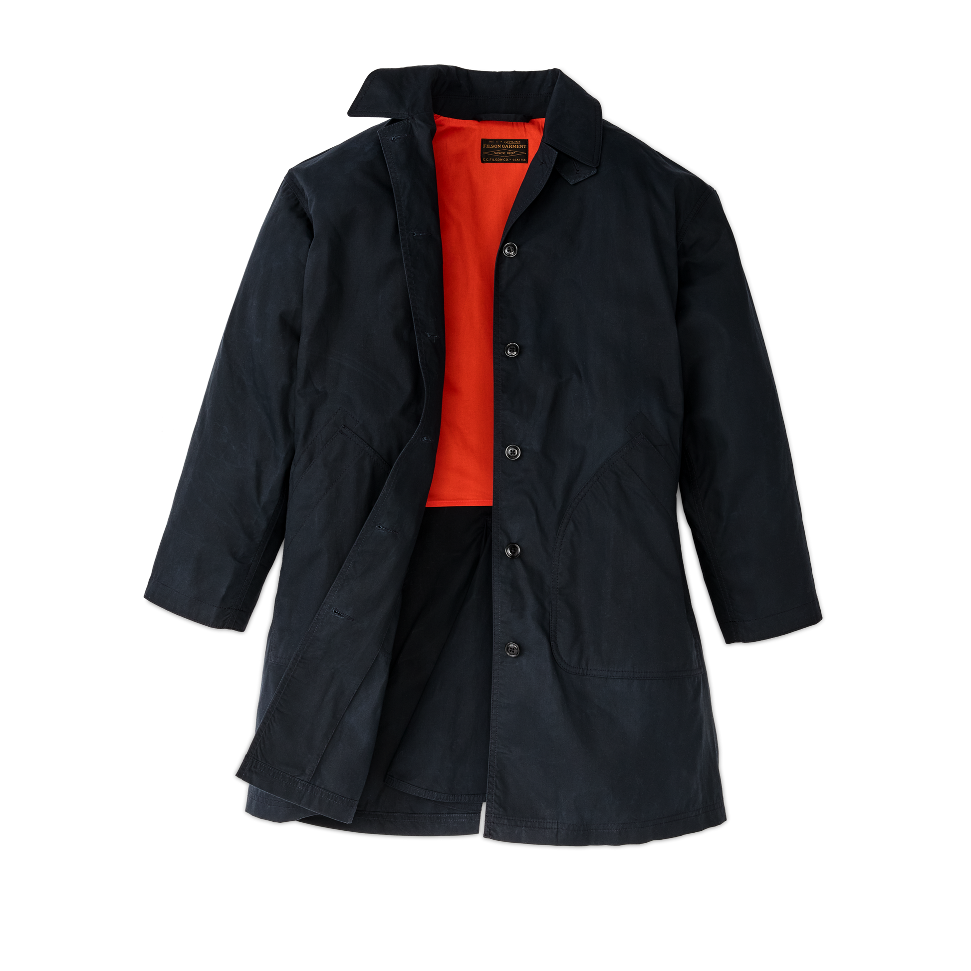 Alternate view of the Filson Women's Ranger Raincoat - Navy