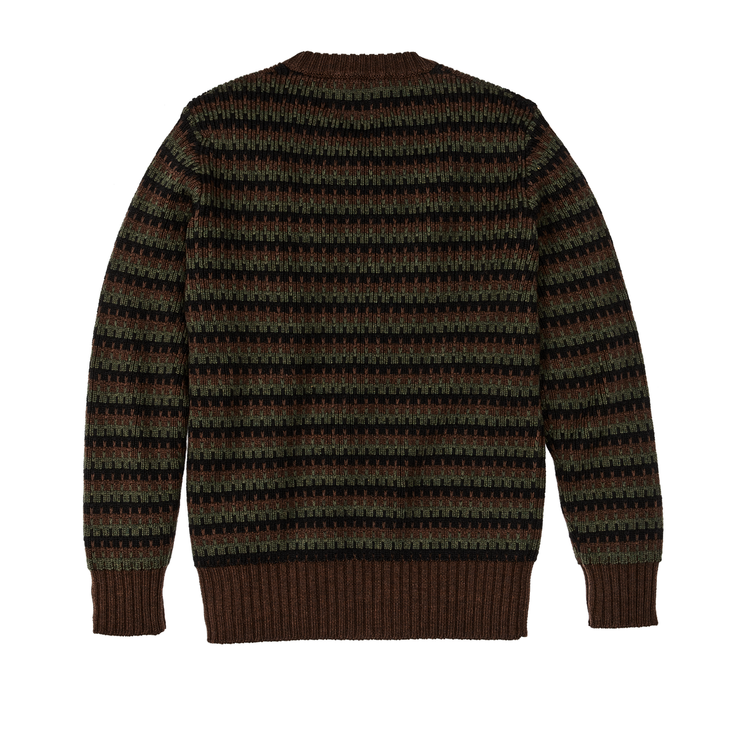 Alternate view of the Filson Jacquard Wool Crewneck Sweater - Black / Green / Brown Jacquard