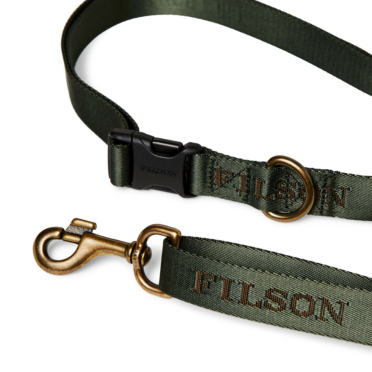 Alternate view of the Filson Adjustable Nylon Leash - Dark Timber