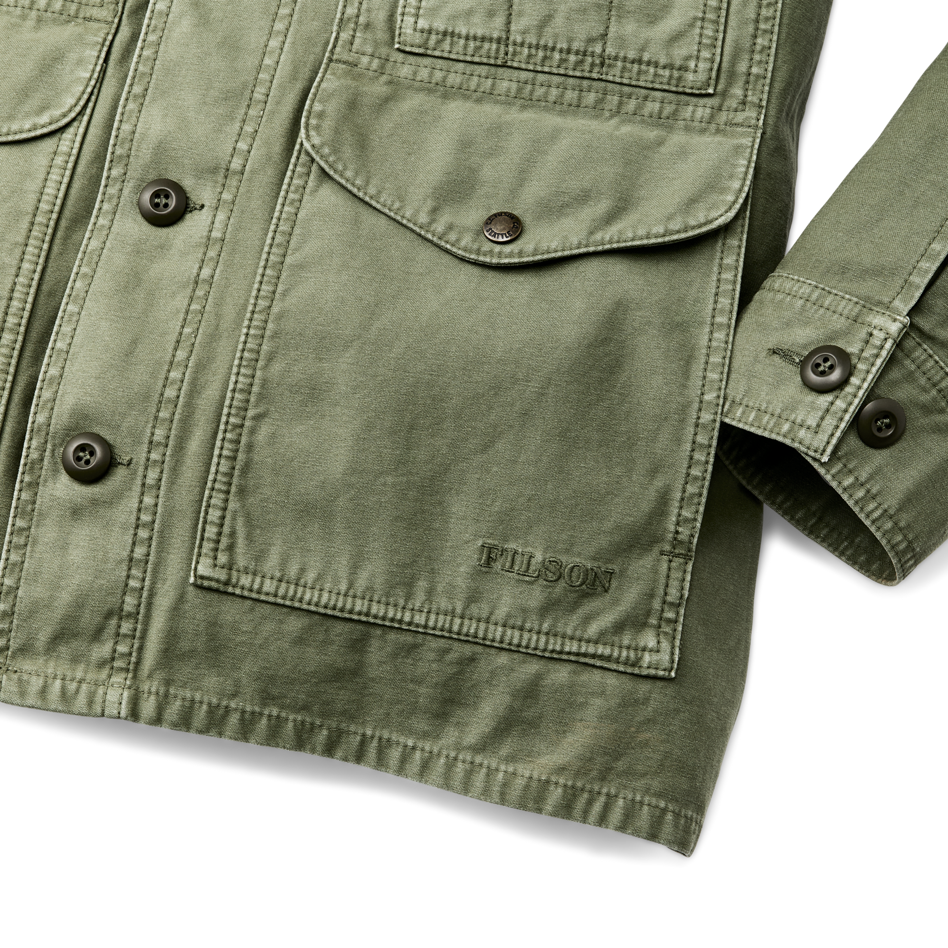 Alternate view of the Filson Field Cruiser Jacket - Washed Fatigue Green