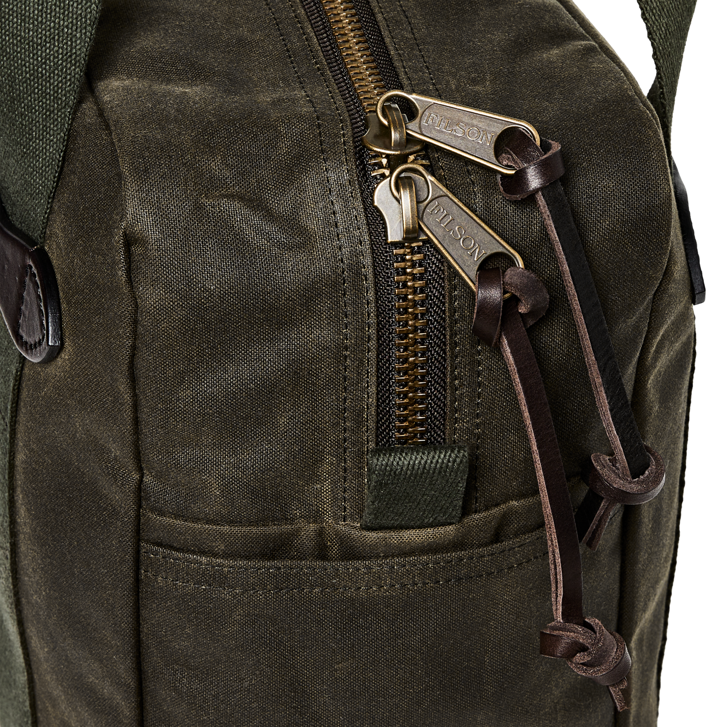 Alternate view of the Filson Tin Cloth Zipper Tote Bag - Otter Green