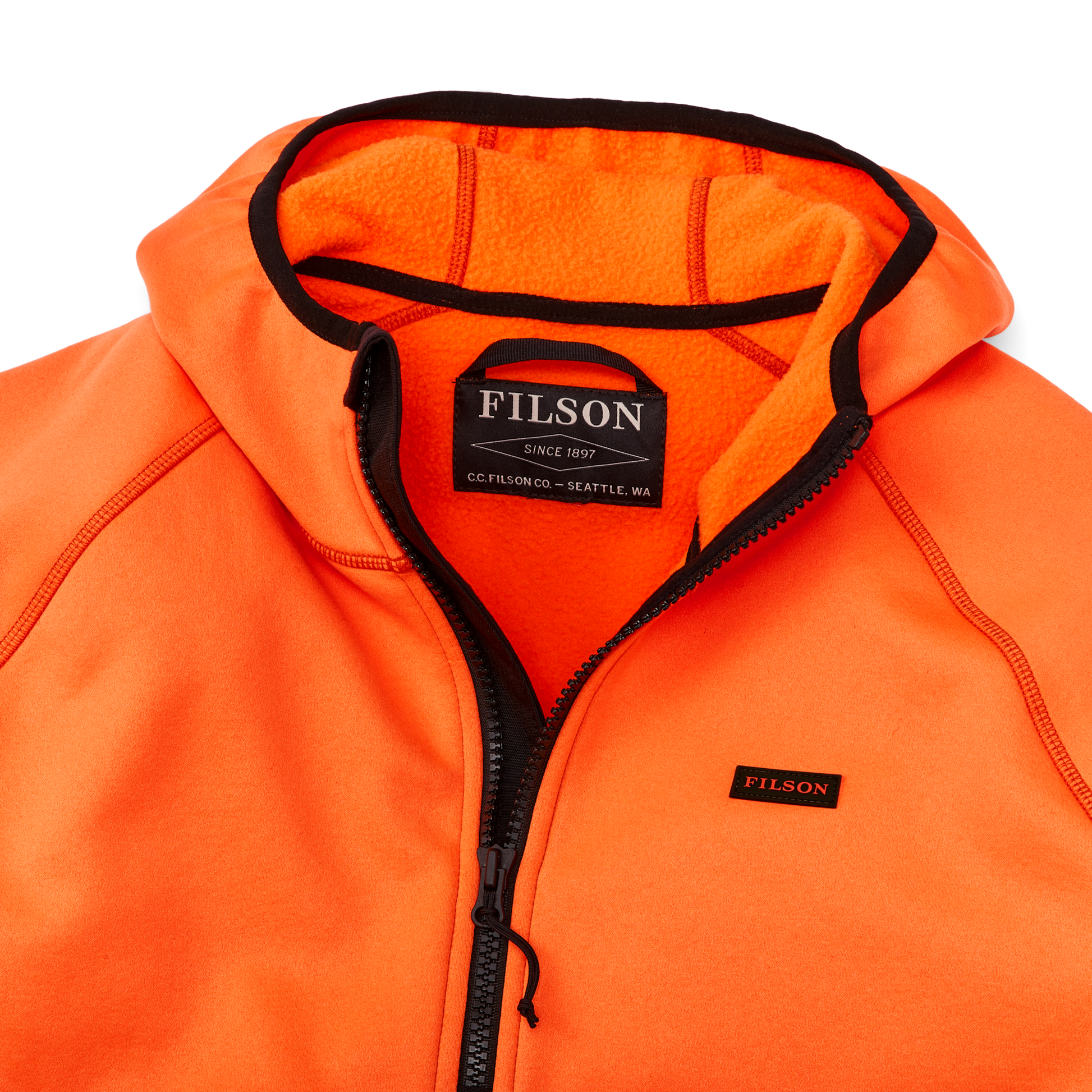 Alternate view of the Filson Granite Spire Fleece Pullover  - Flame