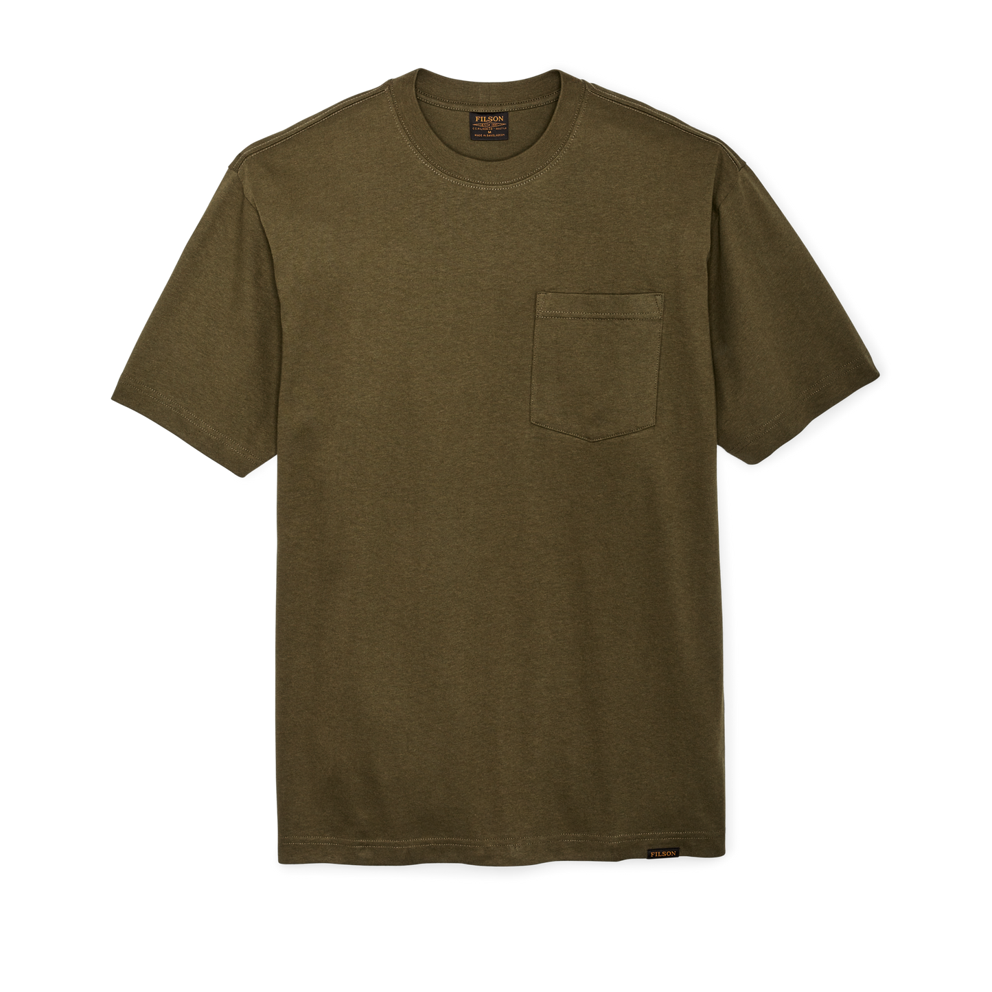 Front-facing image of the Filson Frontier Pocket T-shirt - Dark Olive