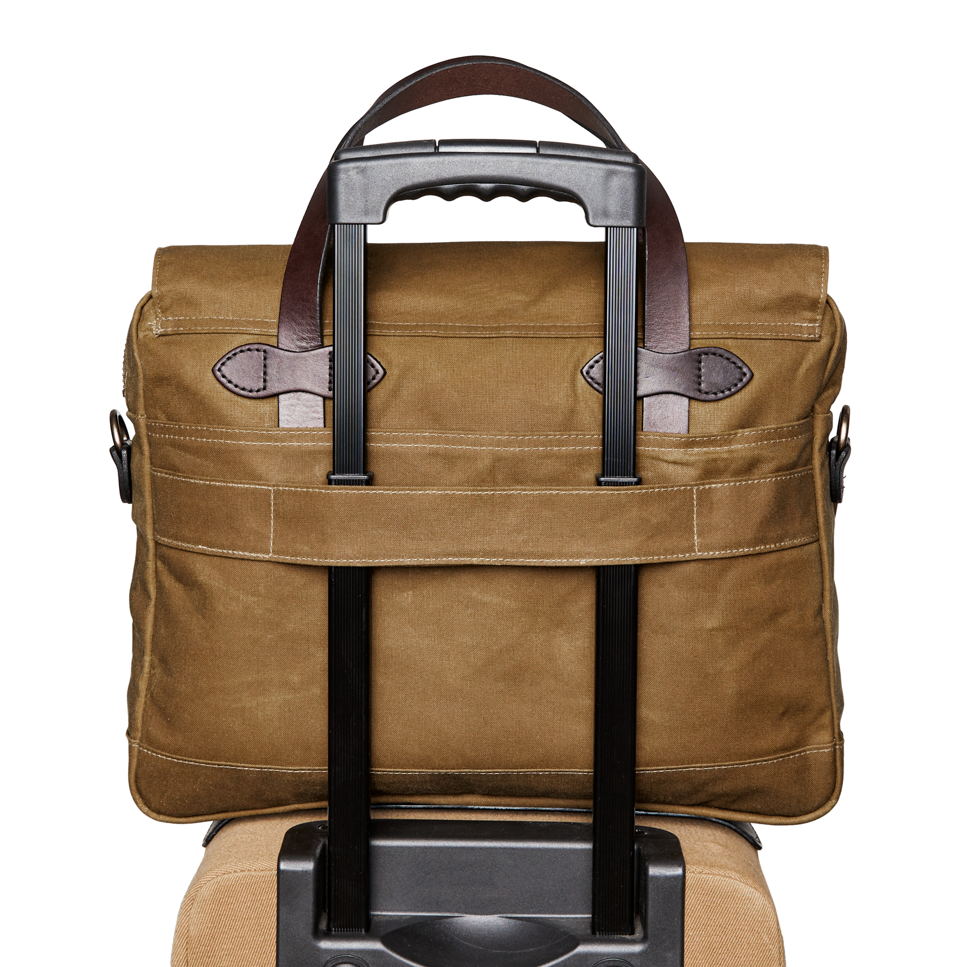 Alternate view of the Filson 24 Hour Tin Cloth Briefcase - Dark Tan