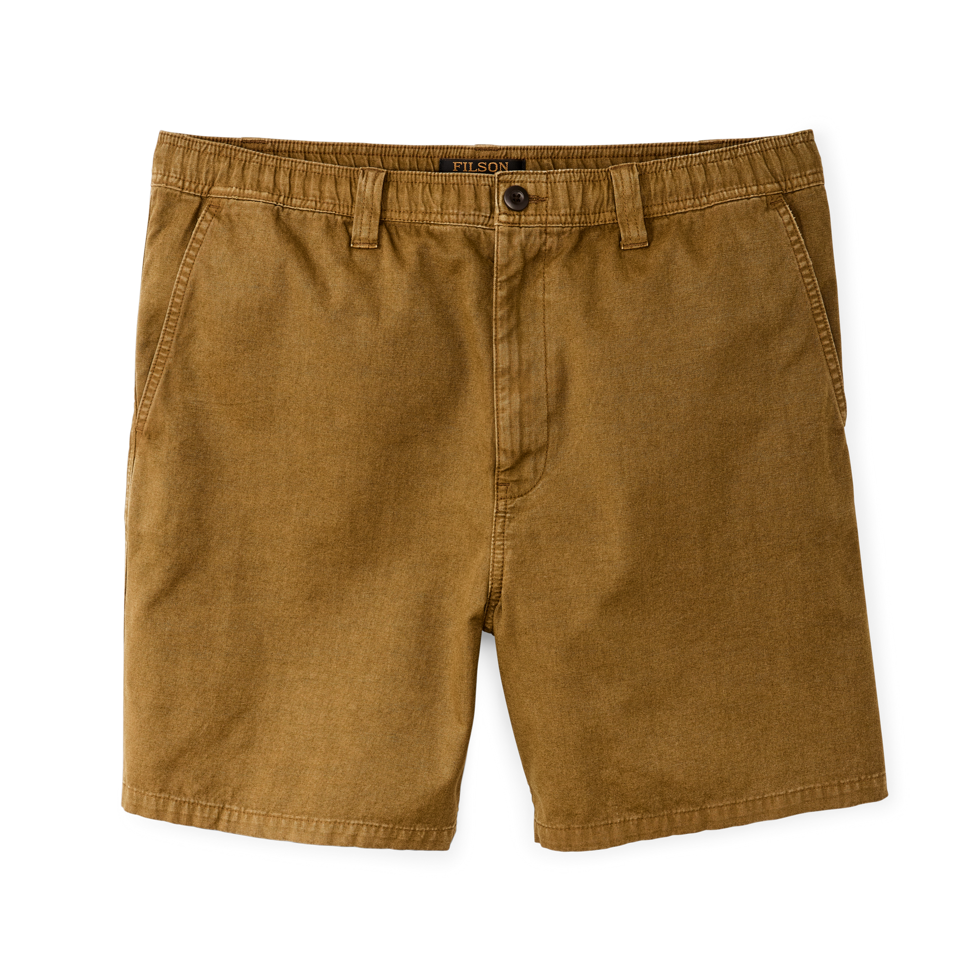 Front-facing image of the Filson Oakville Canvas Shorts - Bronze Brown