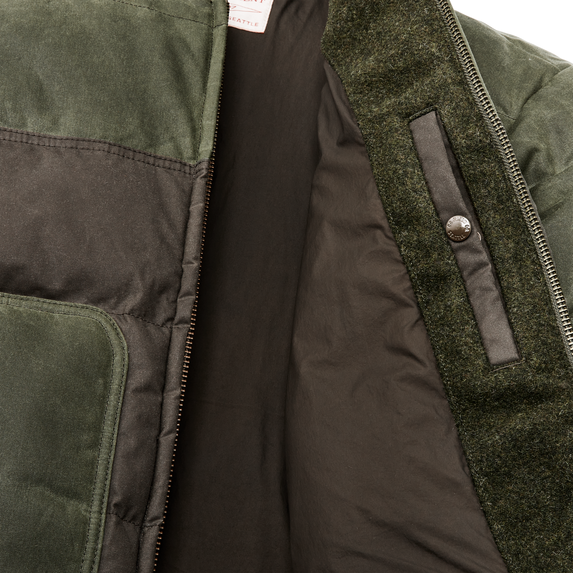 Alternate view of the Filson Down Bomber Jacket - Otter Green