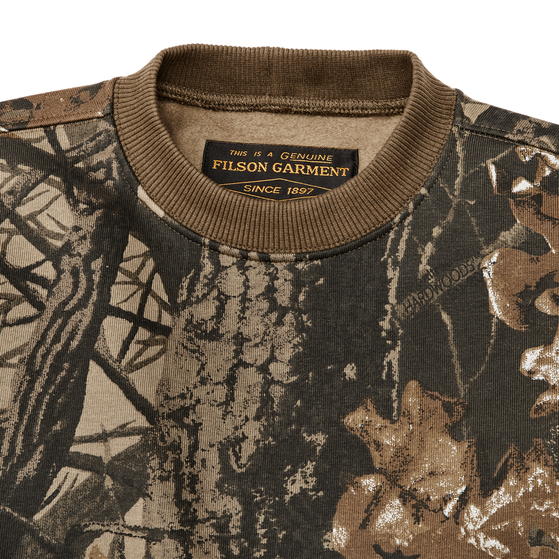 Alternate view of the Filson Prospector Crewneck Sweatshirt - Realtree Hardwoods Camo