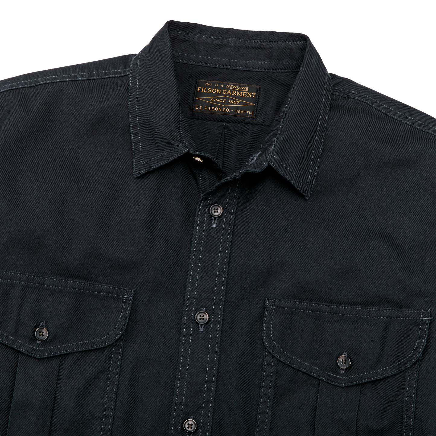 Alternate view of the Filson Lightweight Alaskan Guide Shirt - Midnight Navy