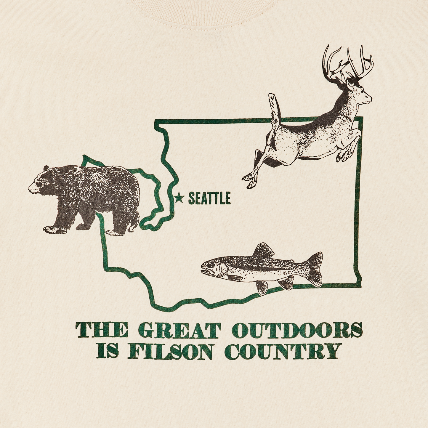 Alternate view of the Filson Long Sleeve Pioneer Graphic T-shirt - Natural / State